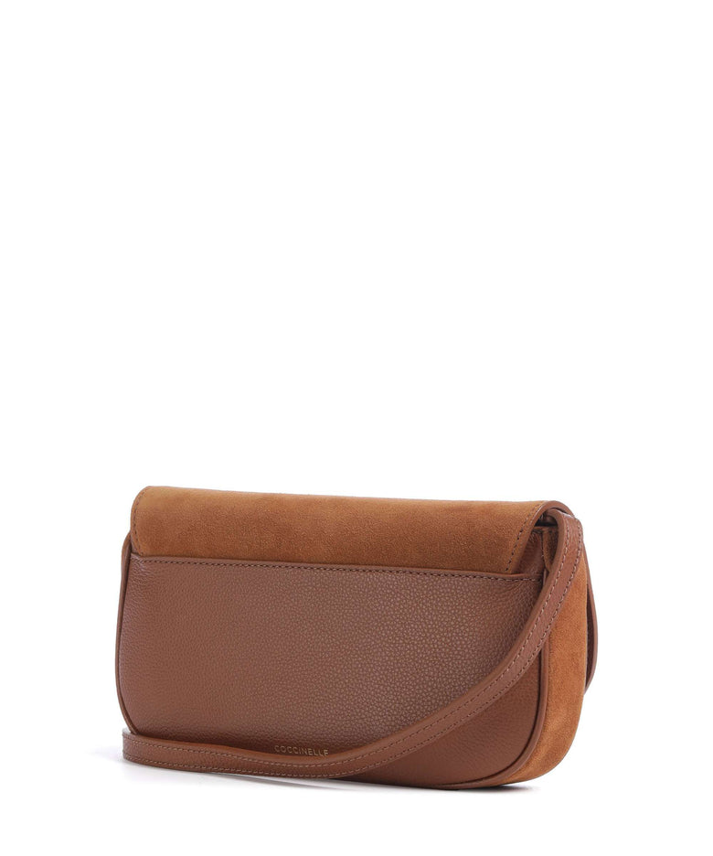 Coccinelle Mavery Suede Crossbody bag cognac