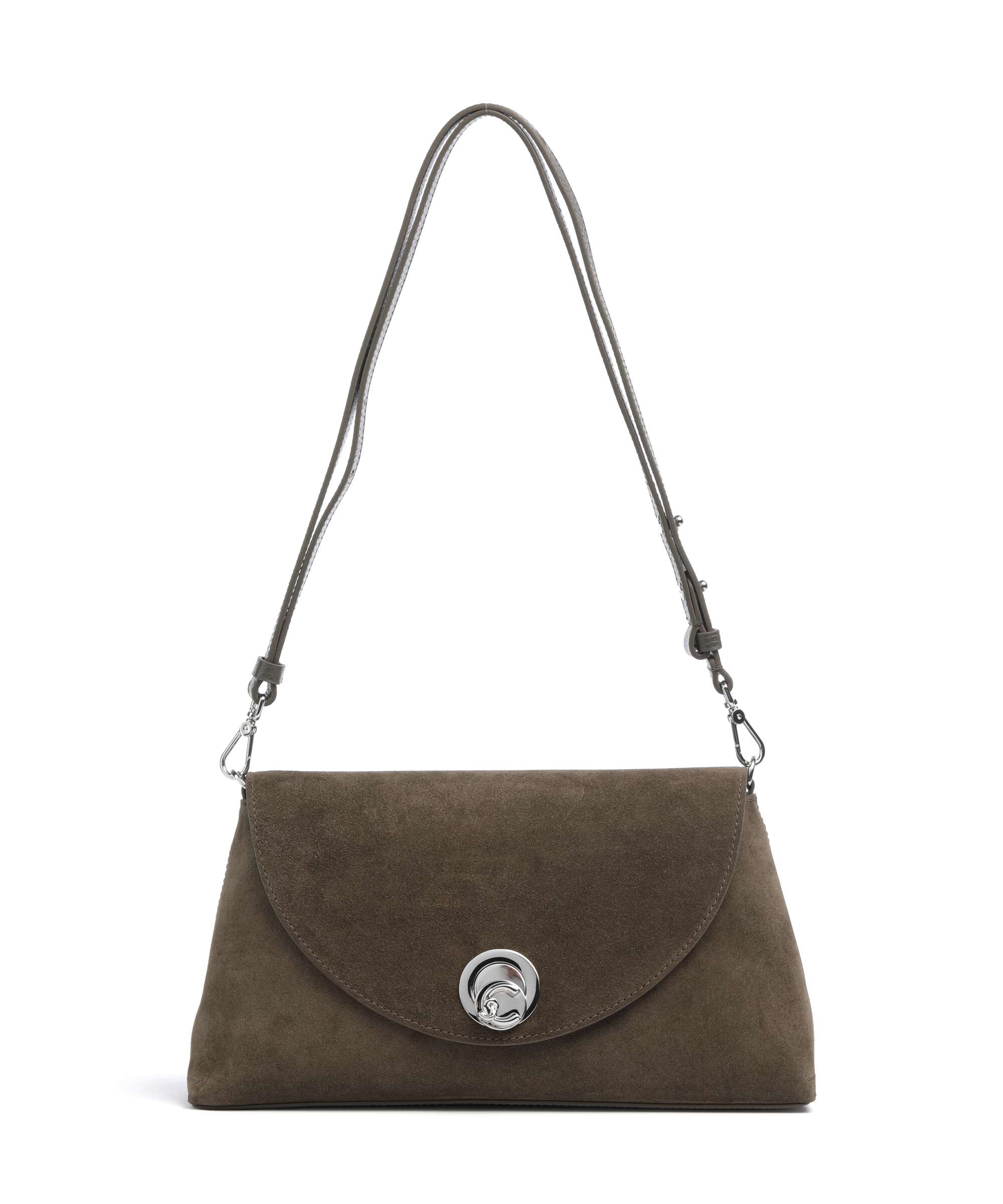 Coccinelle Nikla Suede Shoulder bag fango