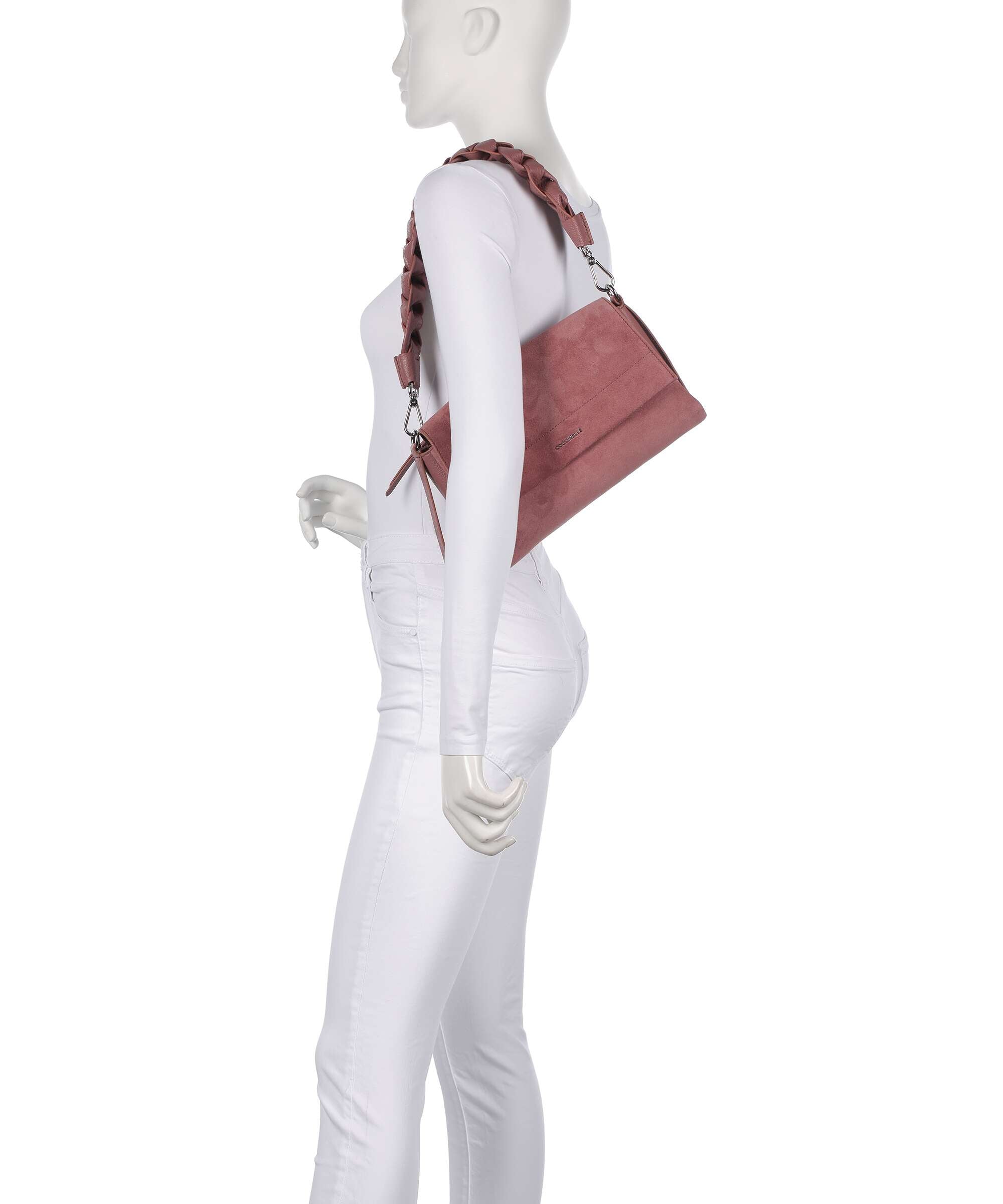 Coccinelle Boheme Suede Shoulder bag winter rose