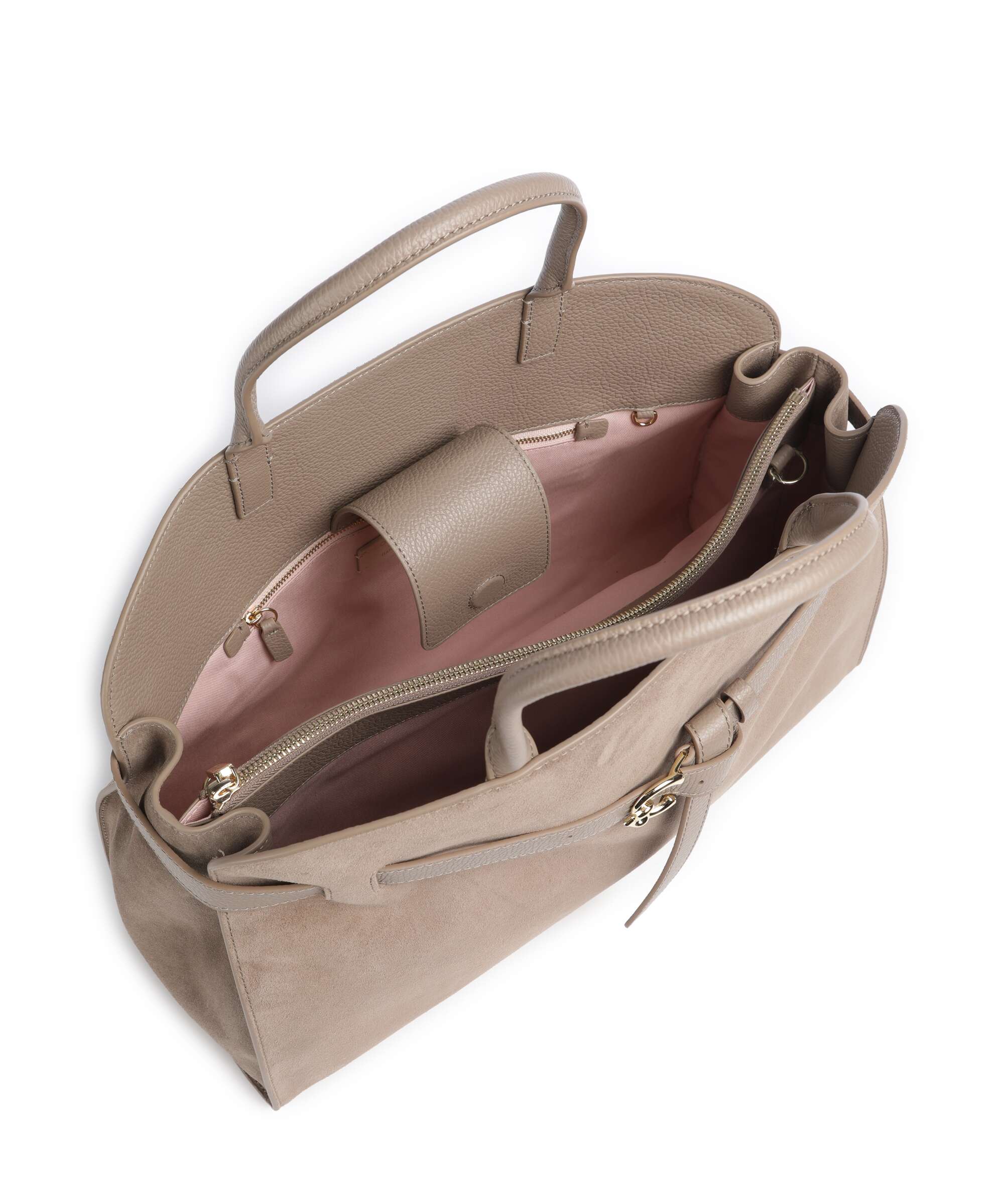 Coccinelle Sabine Suede Handbag warm taupe
