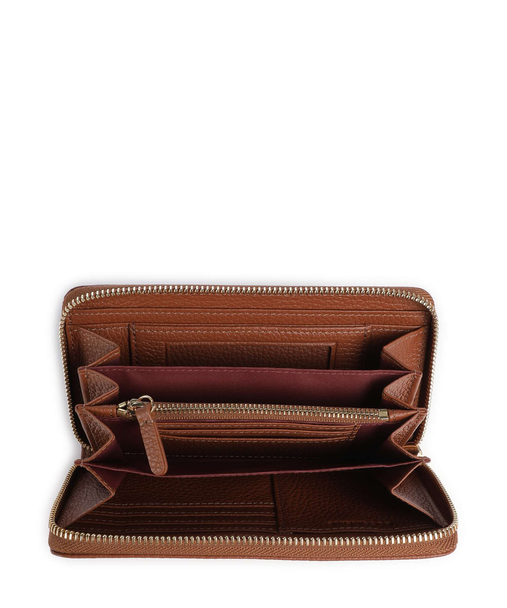 Coccinelle Metallic Wallet cognac