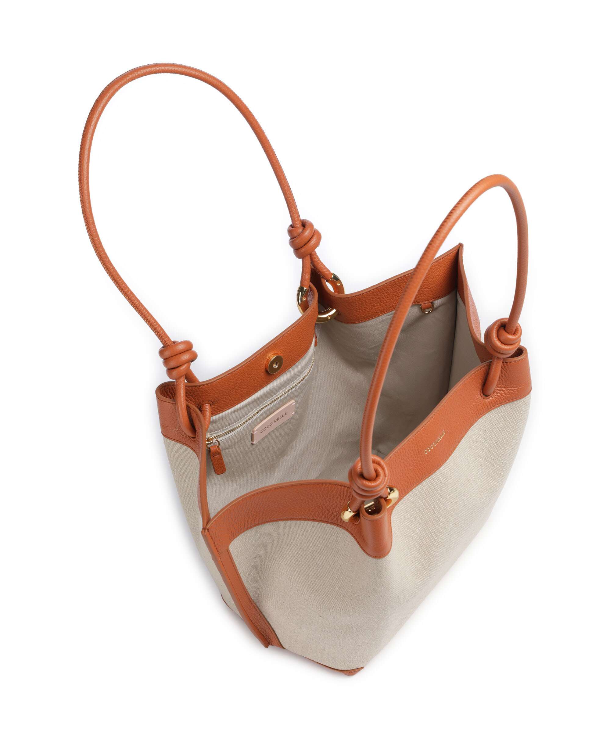 Coccinelle Finn Canvas Hobo bag natural/crab