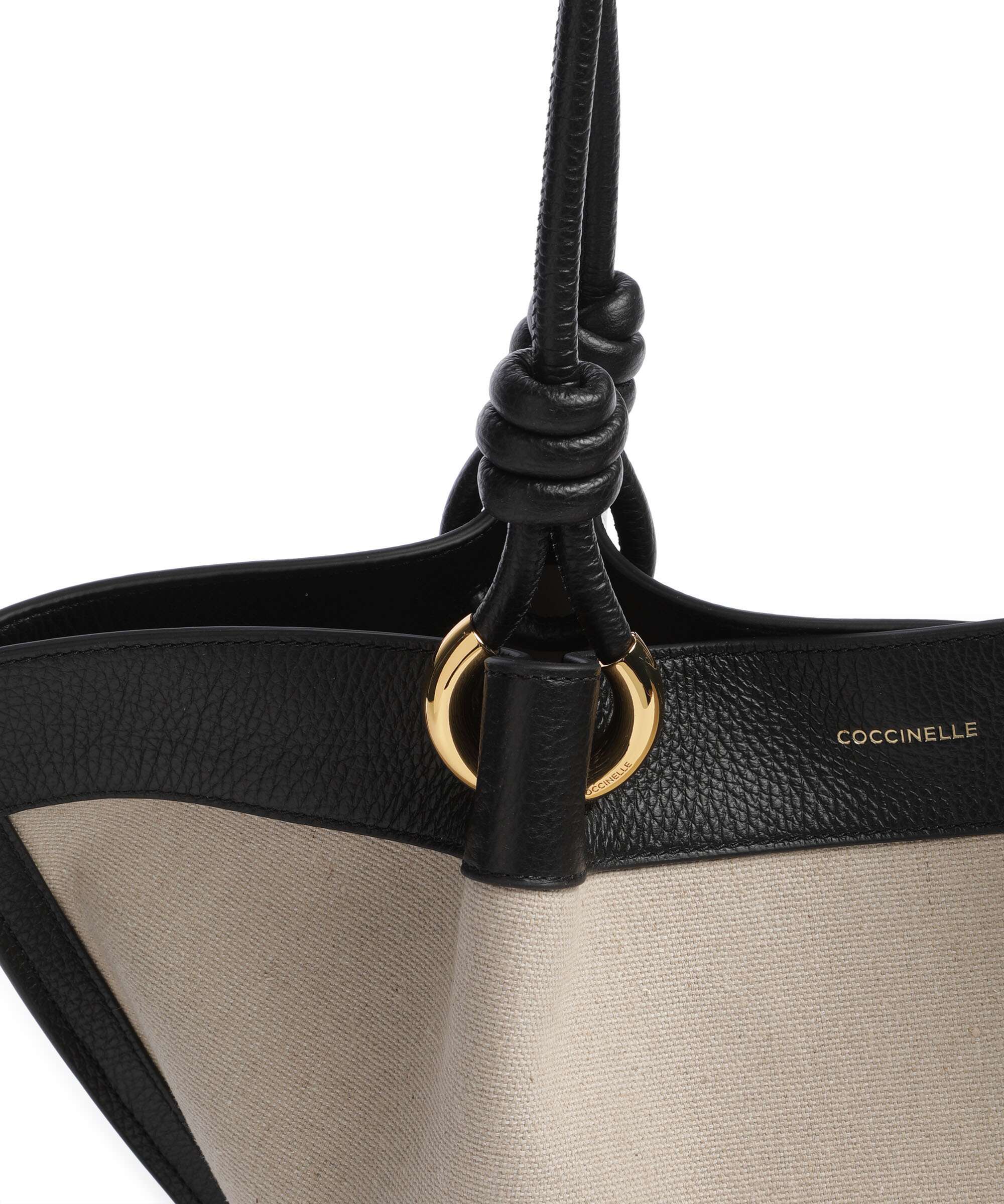 Coccinelle Finn Canvas Hobo bag natural/noir