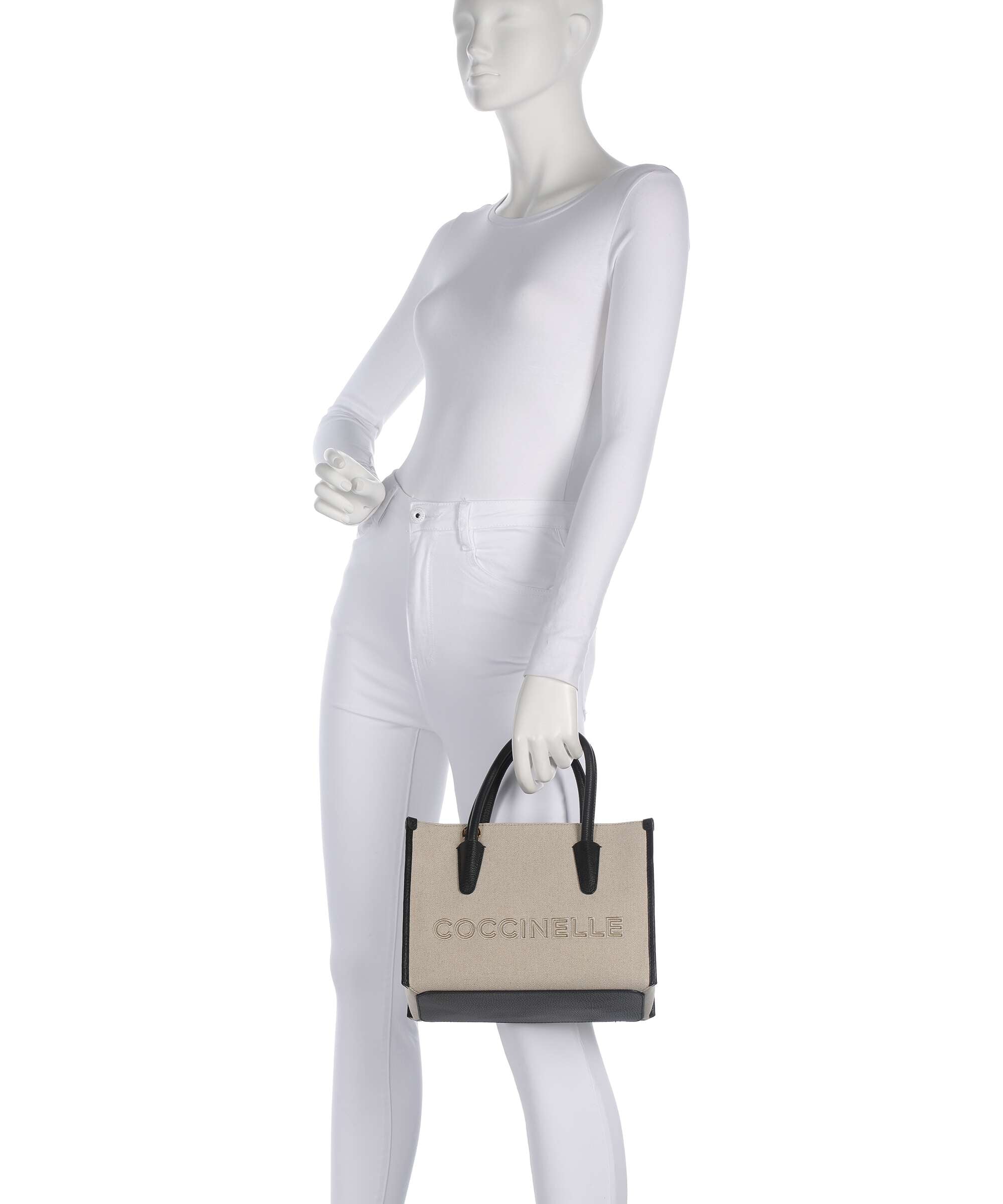 Coccinelle Myrtha Canvas Handbag natural/noir