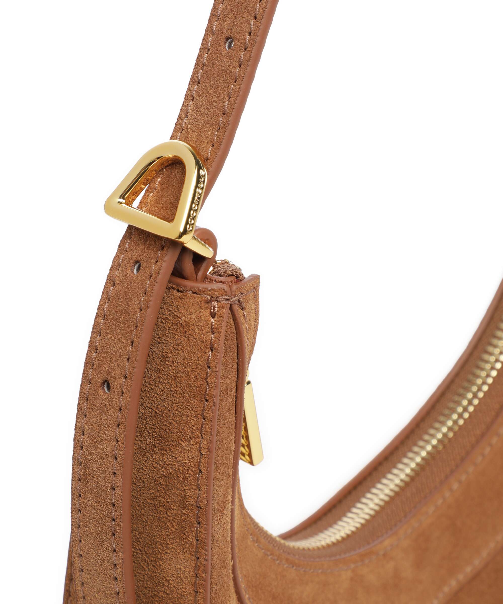Coccinelle Whisper Suede Shoulder bag cognac