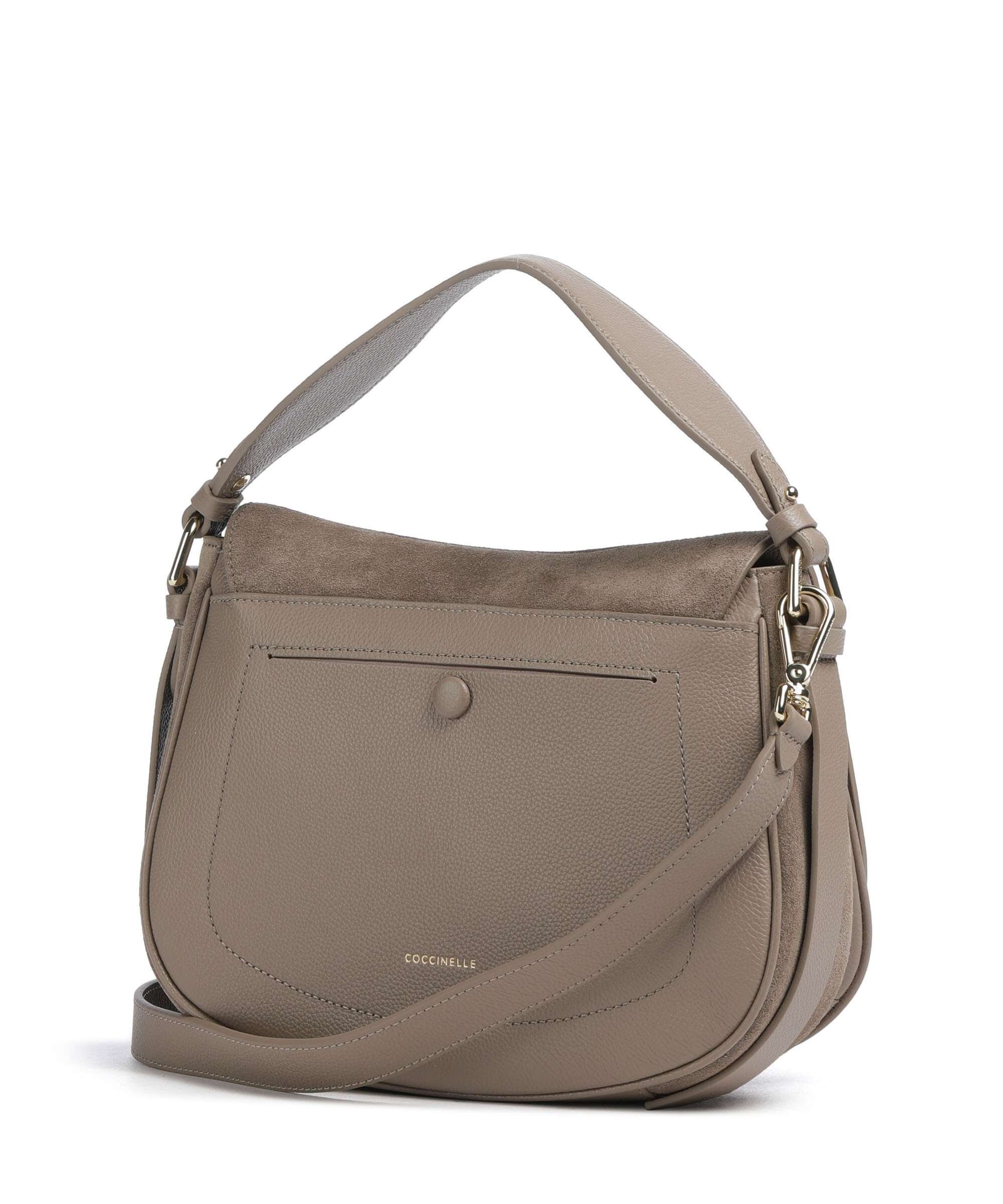 Coccinelle Mavery Suede Handbag warm taupe