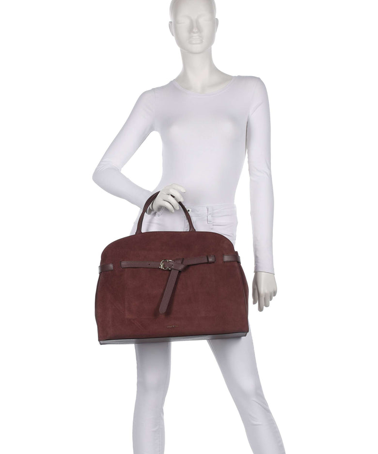 Coccinelle Sabine Suede Handbag berry