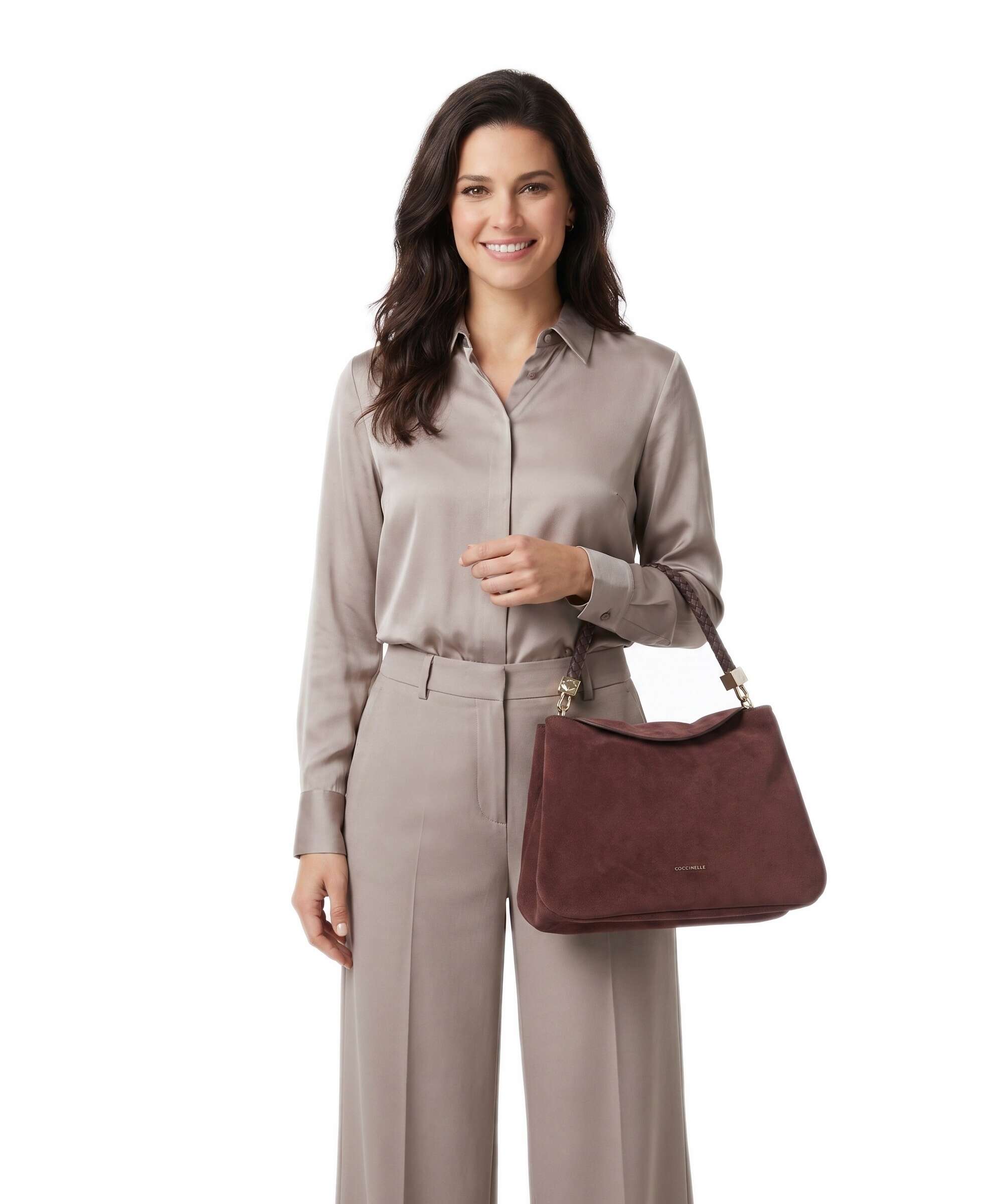 Coccinelle Tiggy Suede Handbag berry