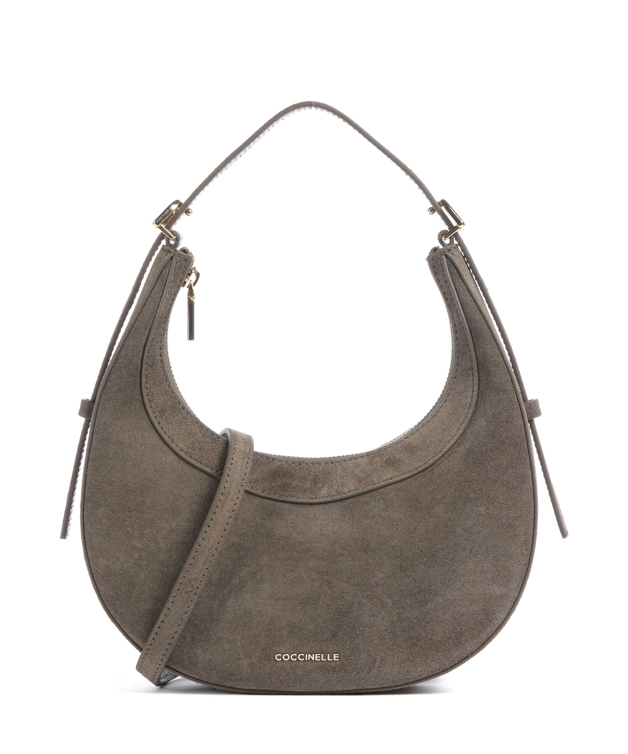 Coccinelle Whisper Suede Shoulder bag fango
