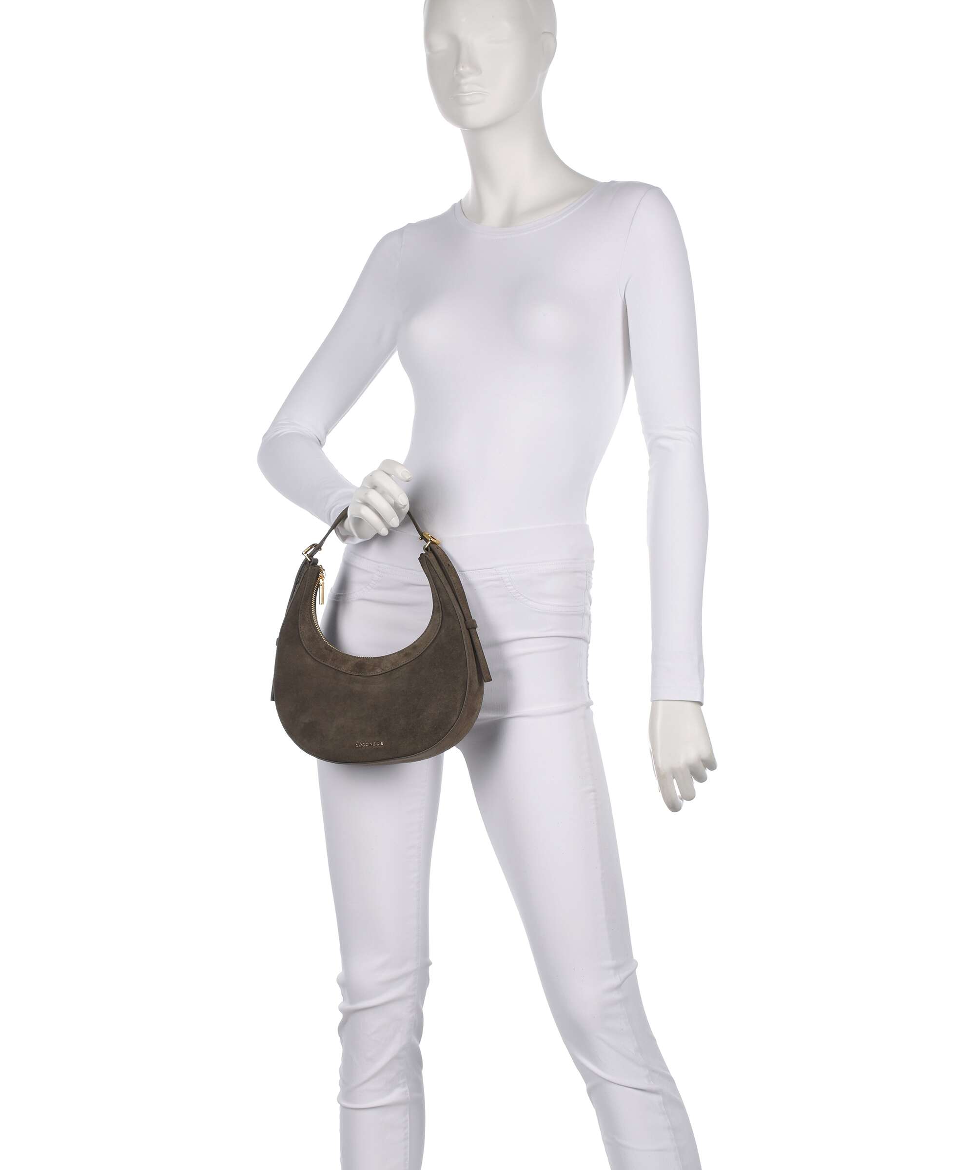 Coccinelle Whisper Suede Shoulder bag fango