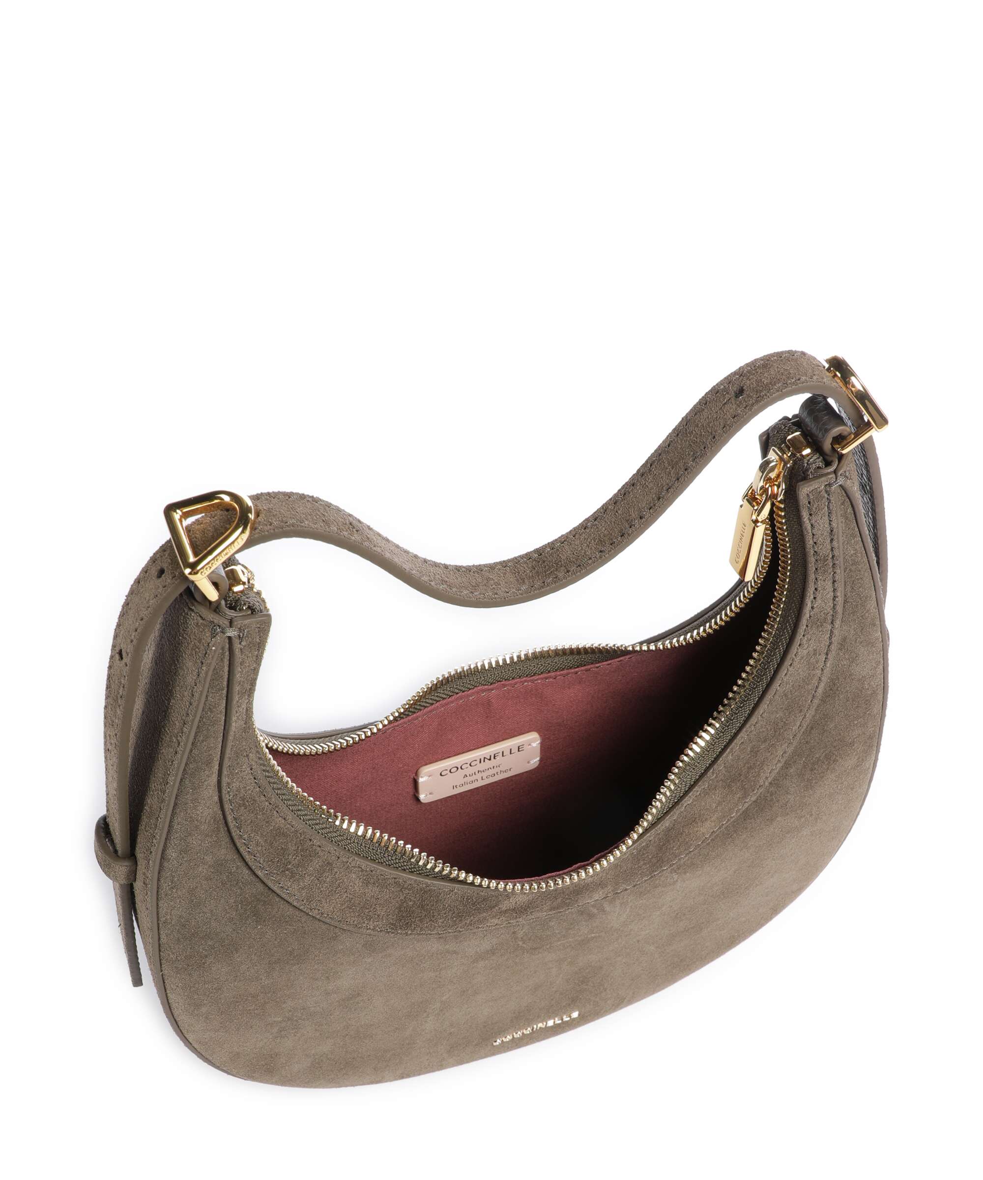 Coccinelle Whisper Suede Shoulder bag fango