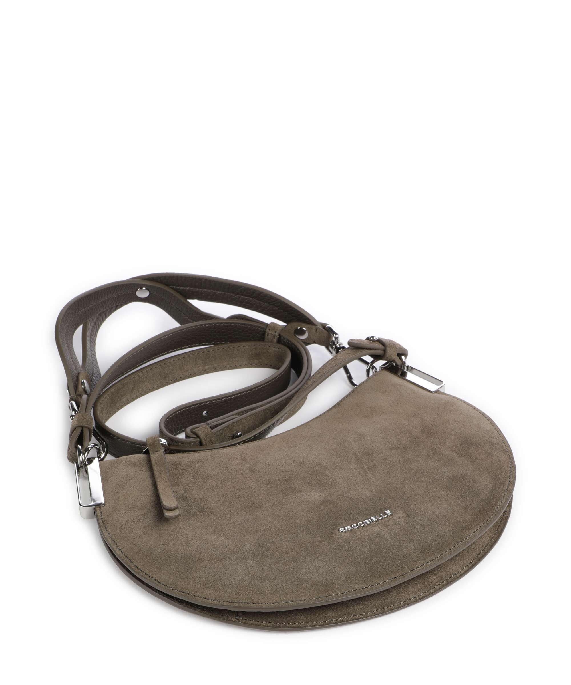 Coccinelle Sunup Suede Shoulder bag fango