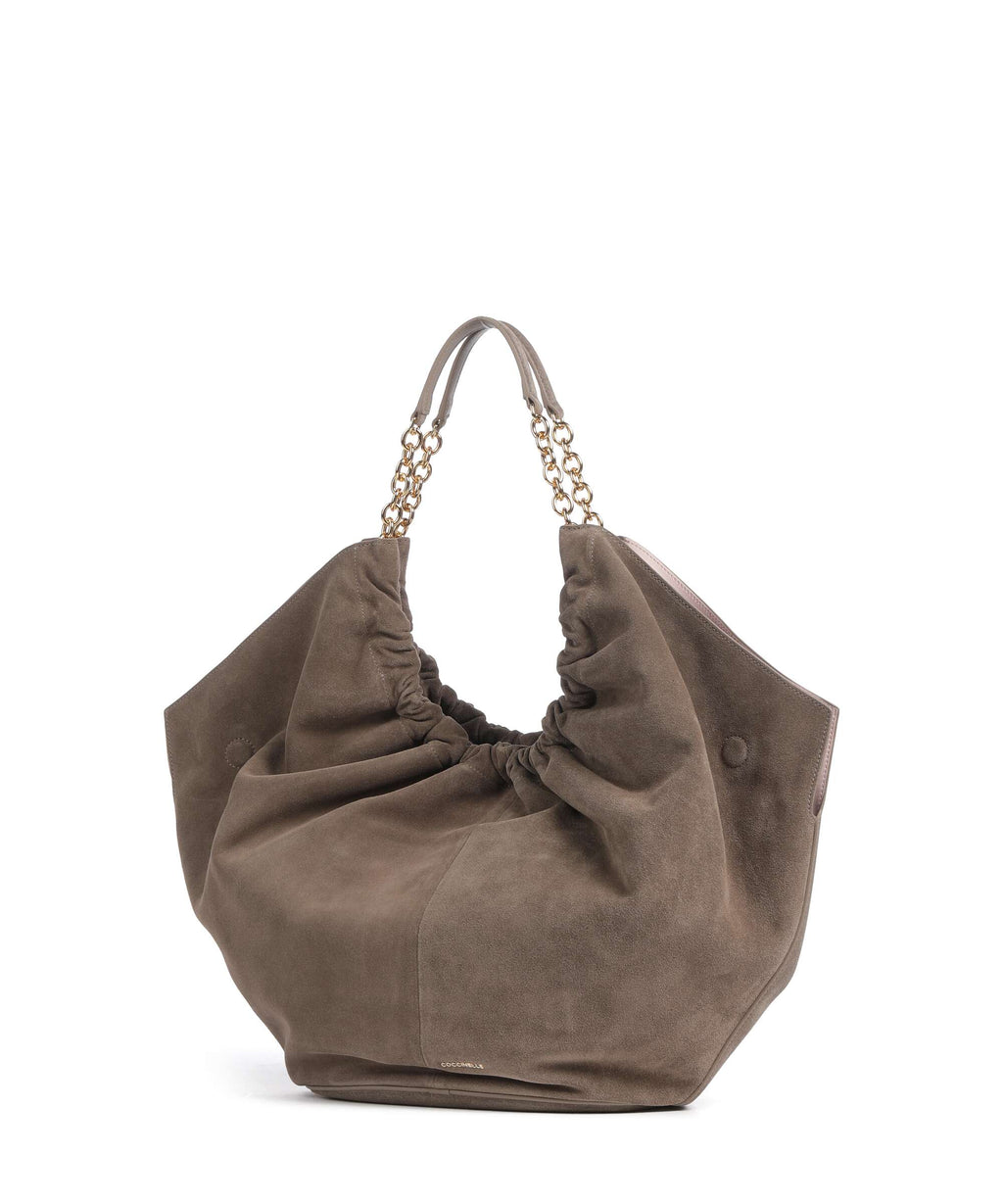 Coccinelle Smash Suede Hobo bag warm taupe
