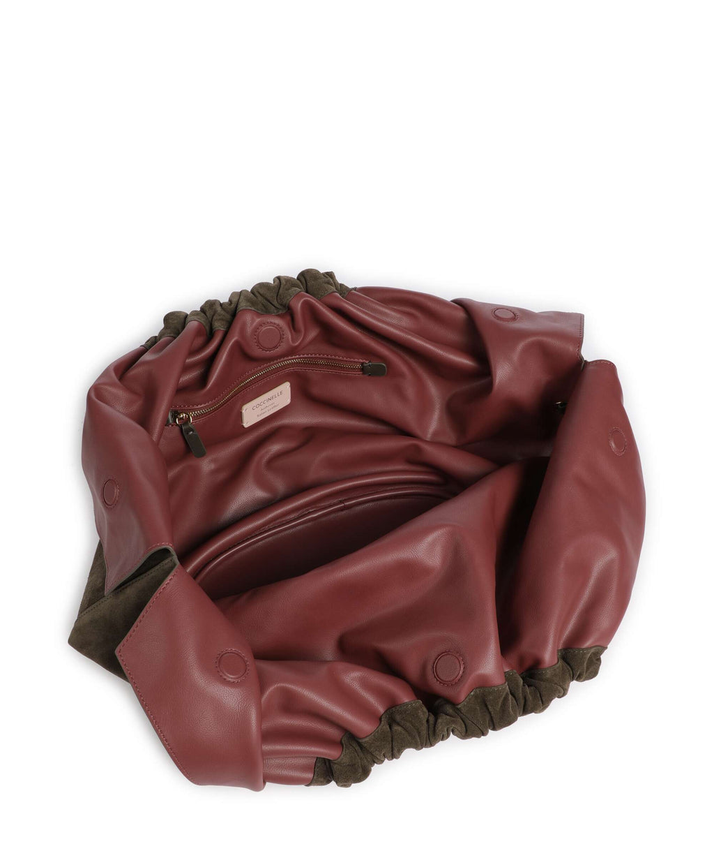 Coccinelle Smash Suede Hobo bag fango