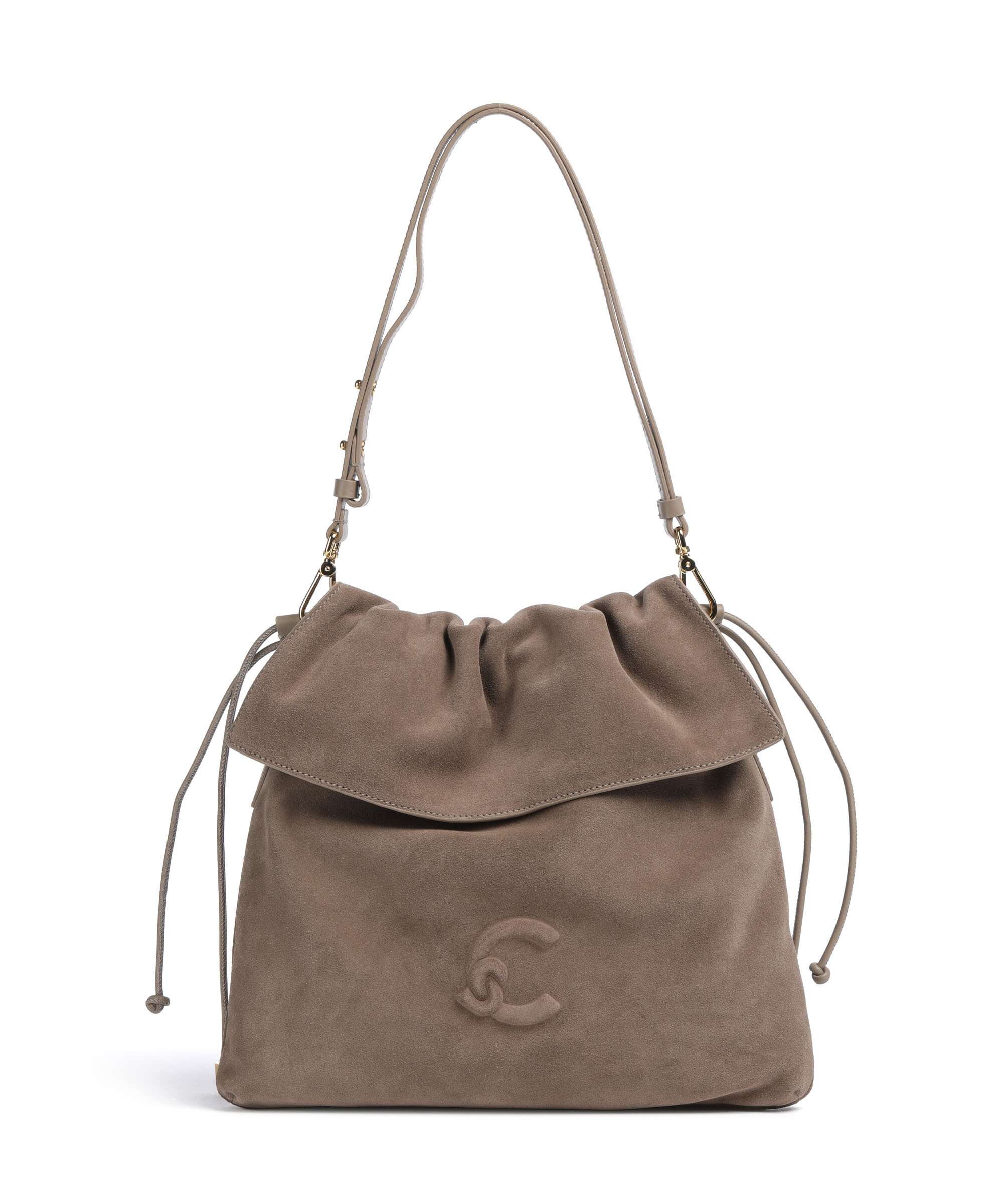 Coccinelle Lidia Suede Hobo bag warm taupe