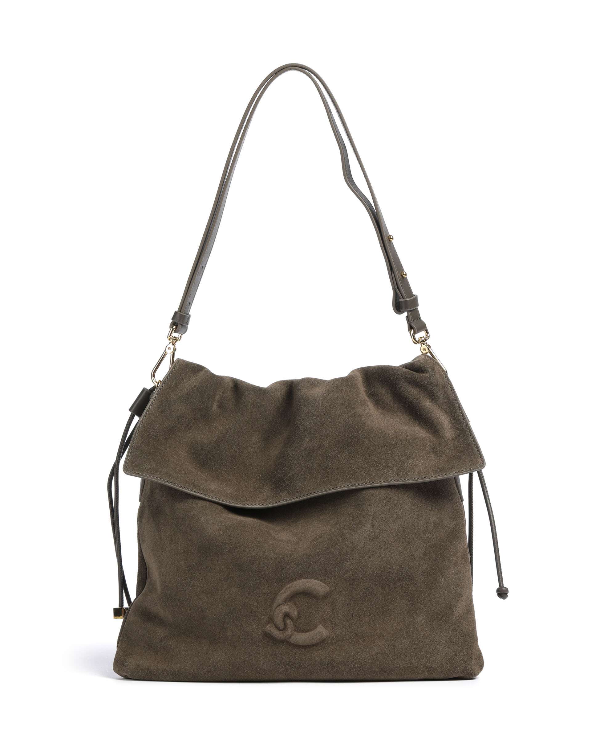 Coccinelle Lidia Suede Hobo bag fango