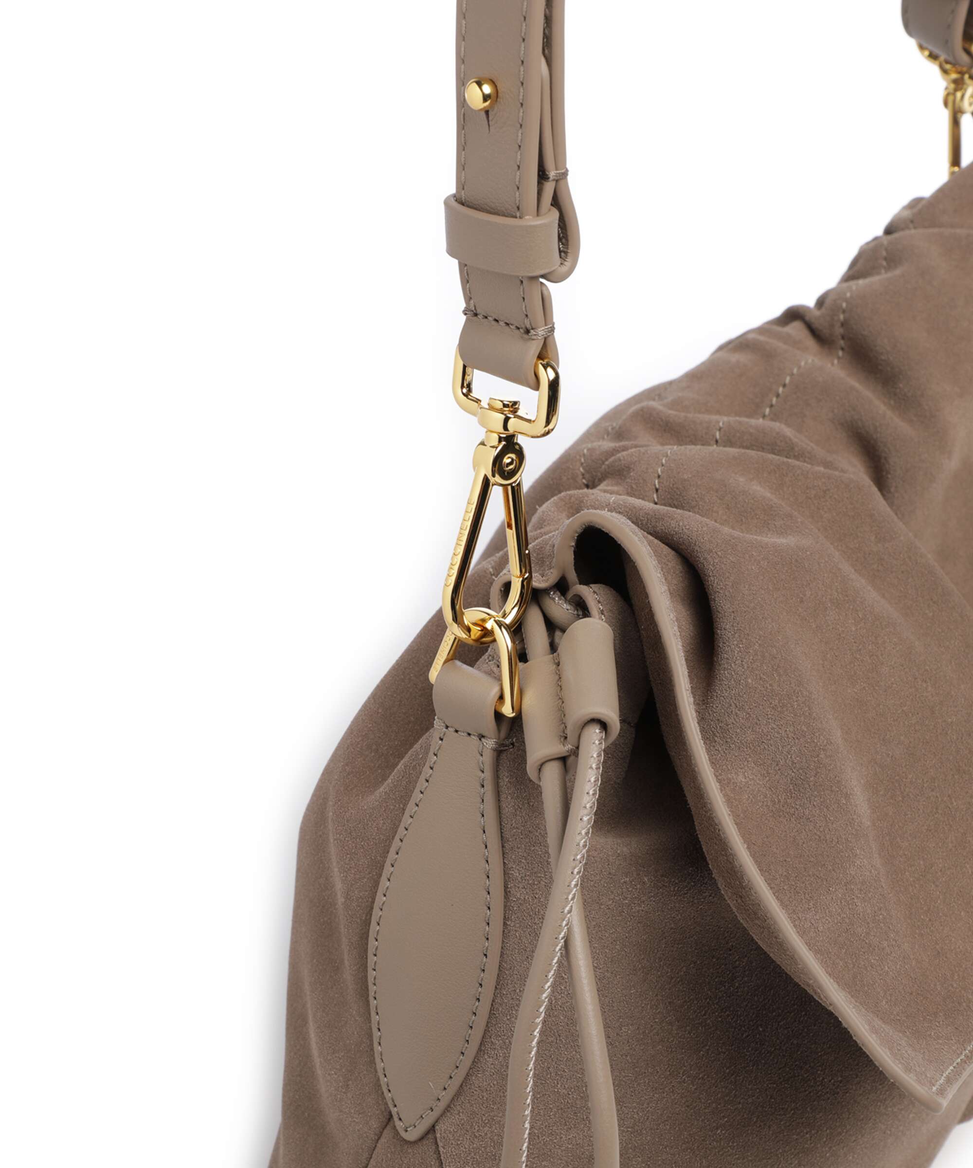 Coccinelle Lidia Suede Hobo bag warm taupe