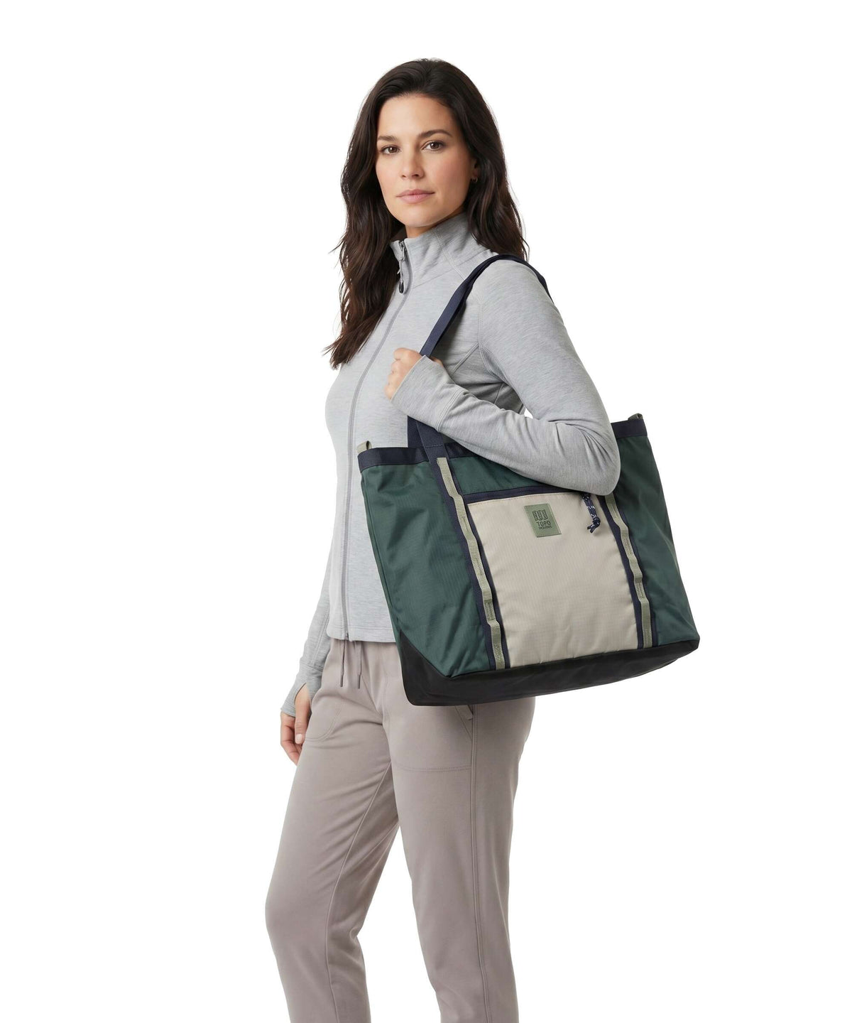 Topo Designs Mountain Utility Tote bag forest/bone white