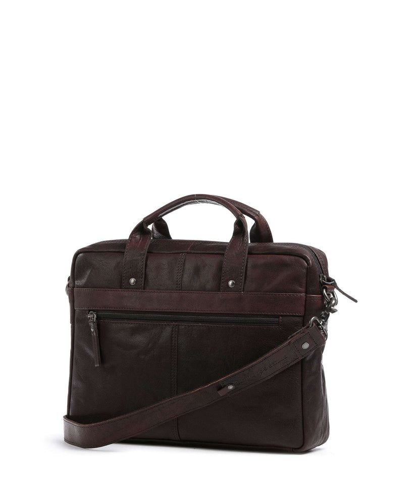 Spikes & Sparrow Bronco Briefcase dark brown
