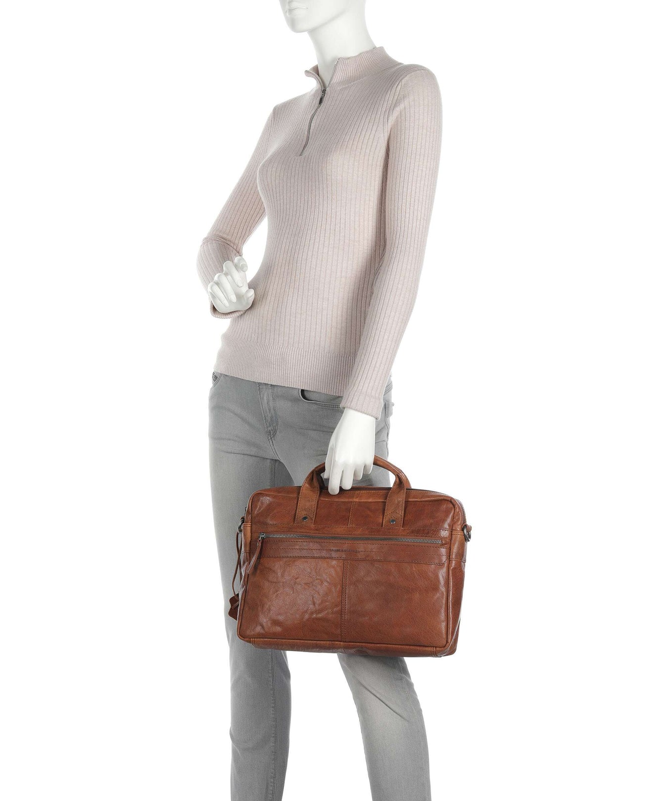 Spikes & Sparrow Bronco Briefcase brandy