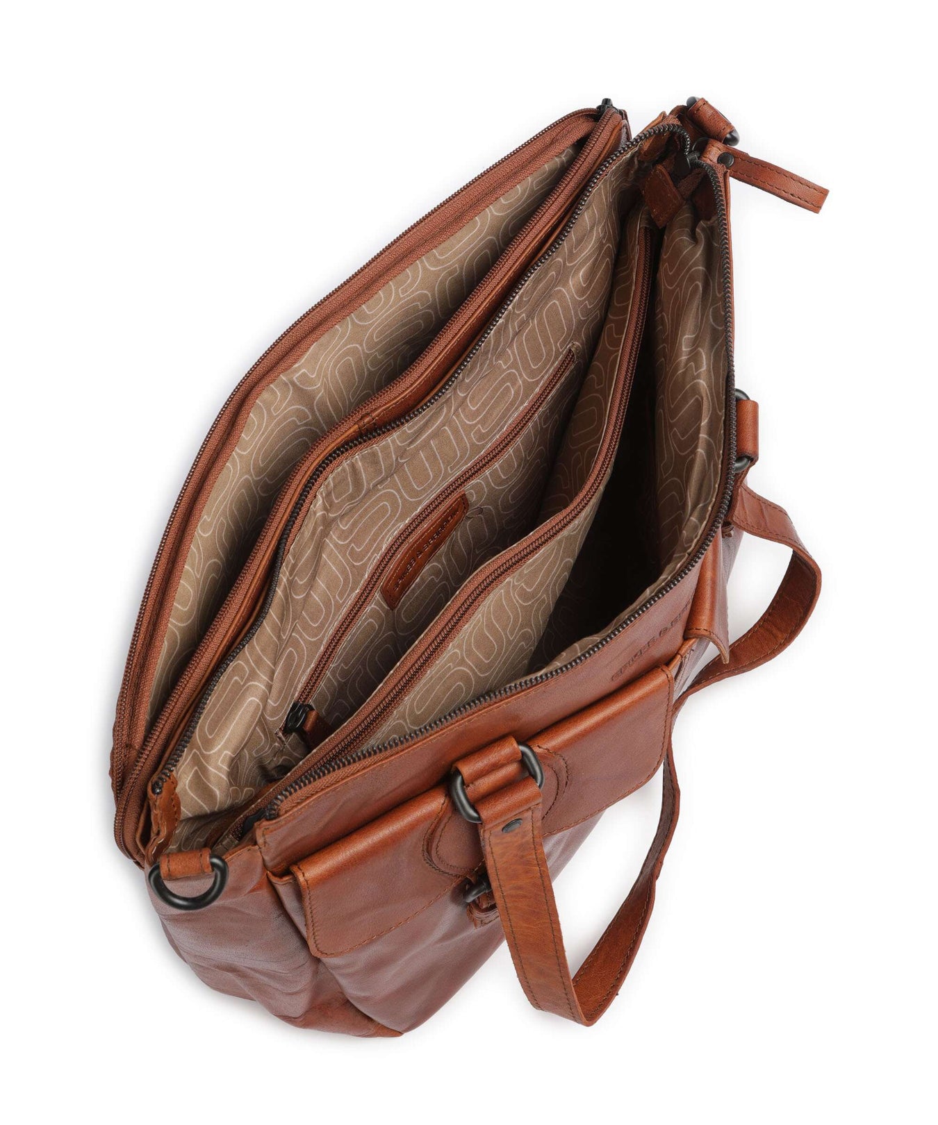 Spikes & Sparrow Bronco Fee Briefcase brandy