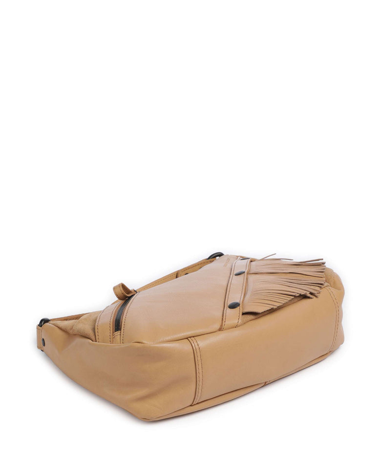 Spikes & Sparrow Suede Mix Jadeline Shoulder bag camel