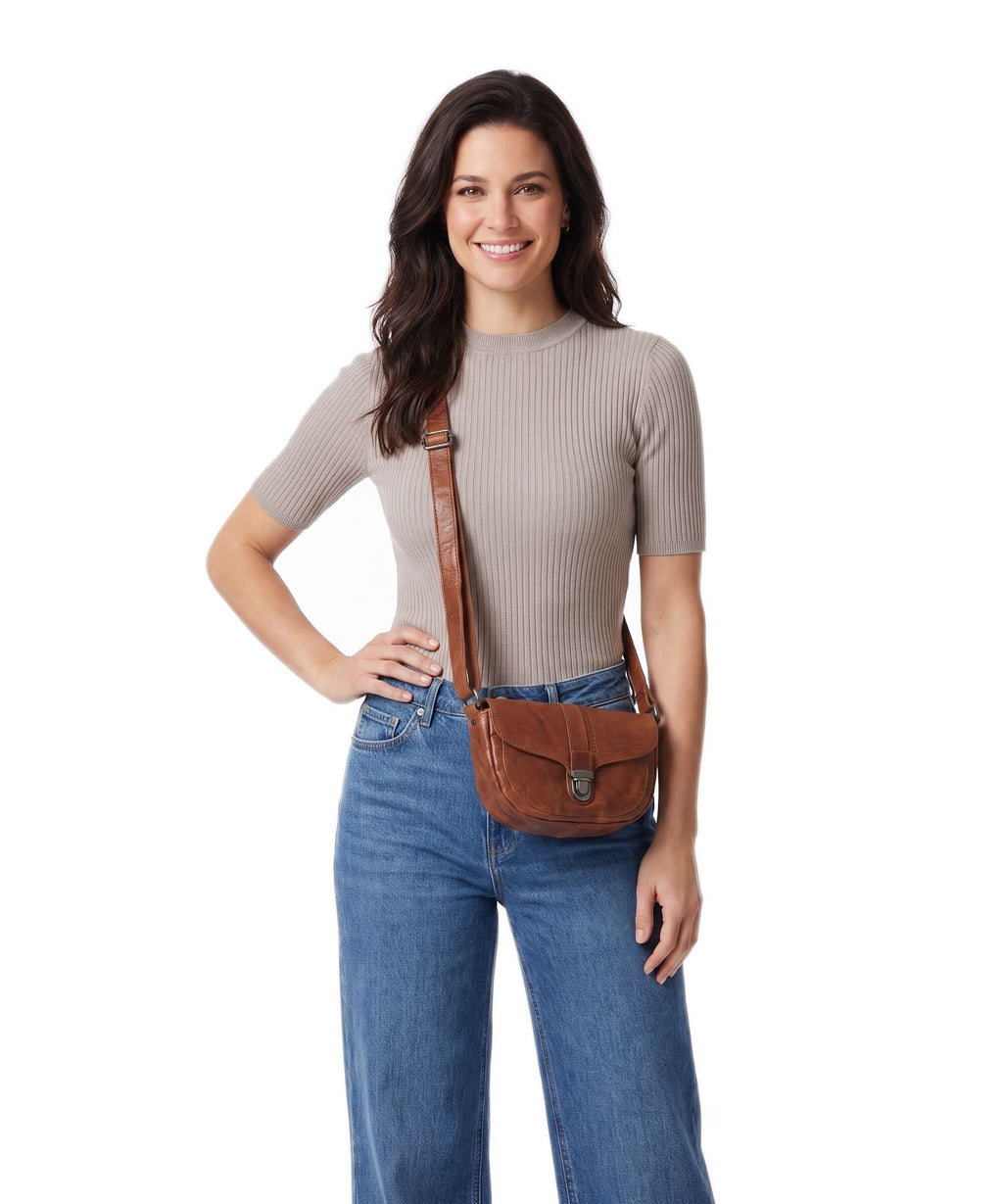 Spikes & Sparrow Bronco Iris Crossbody bag brandy