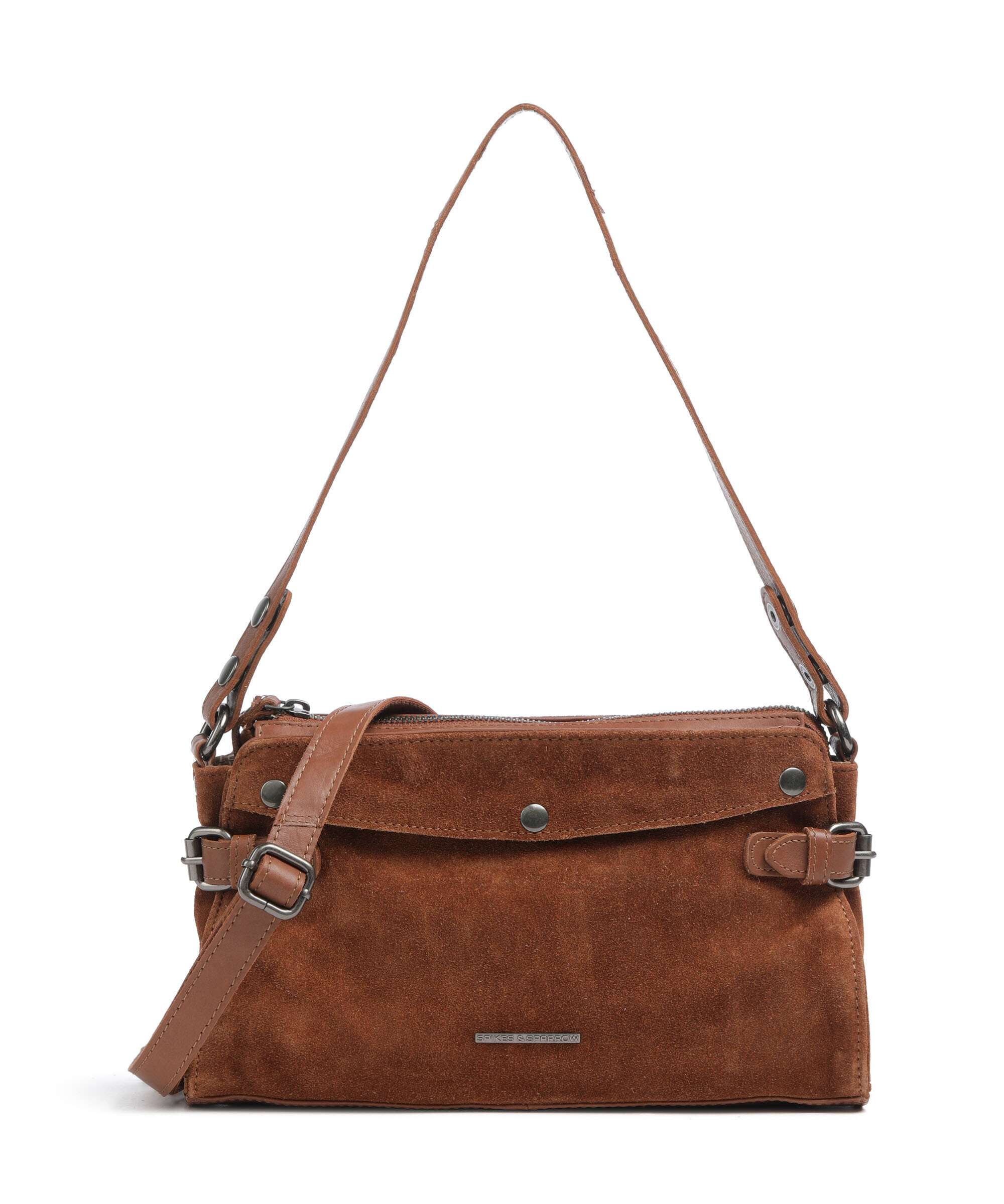 Spikes & Sparrow Suede Mix Madelon Shoulder bag mocca