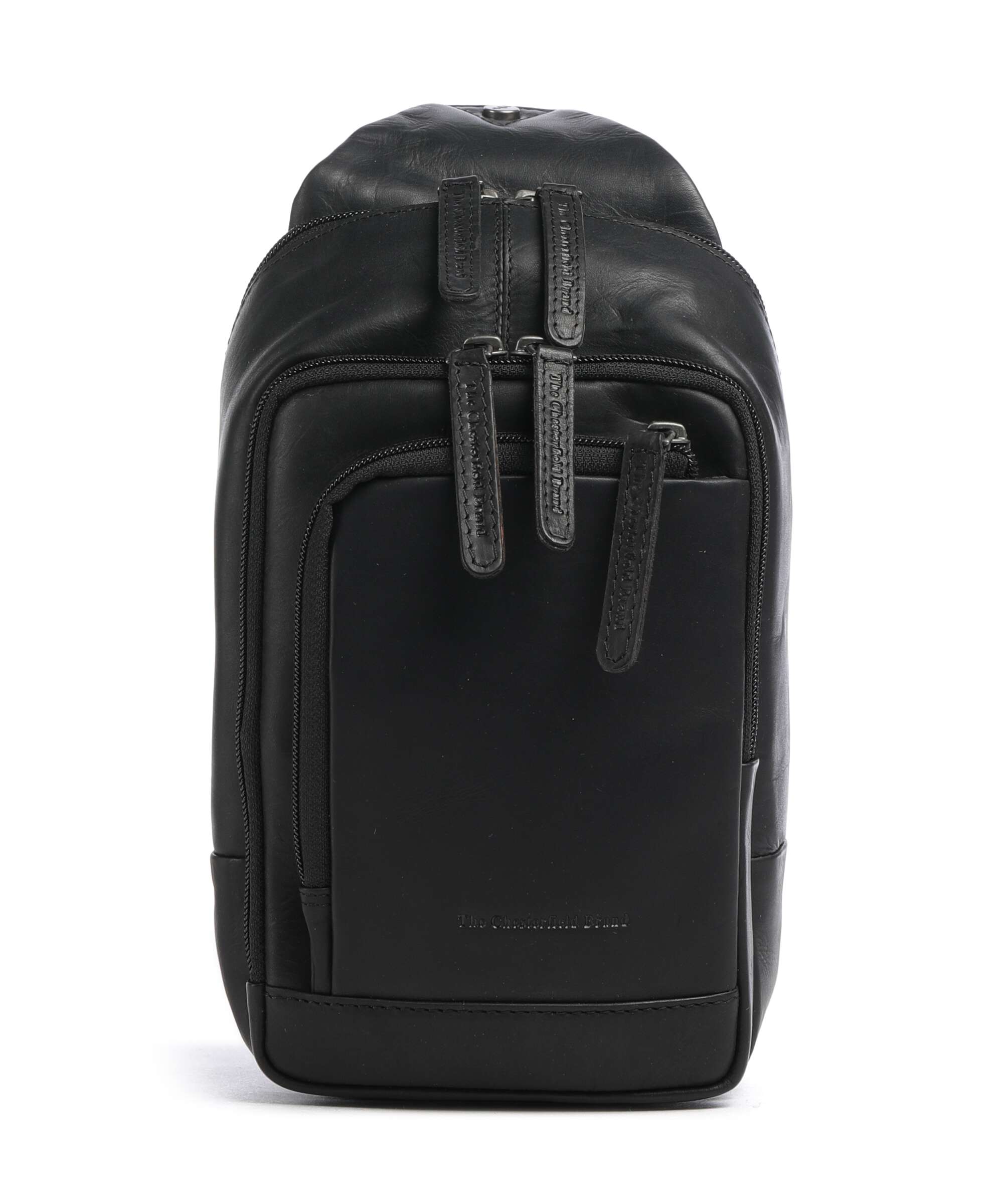 The Chesterfield Brand Cow Wax Pull Up Riga Sling bag black
