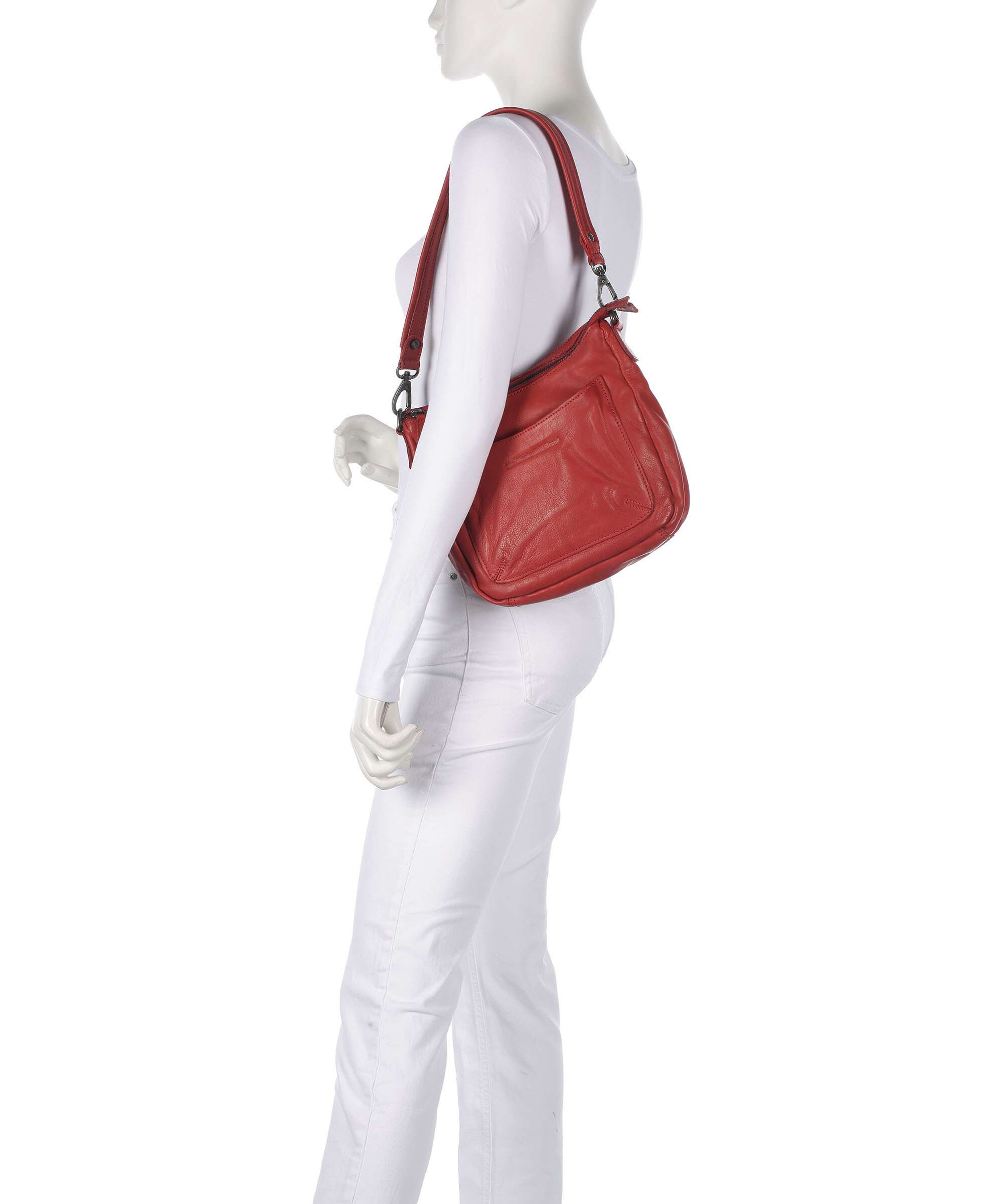 The Chesterfield Brand Washed Waxed Cow Caroline Shoulder bag red