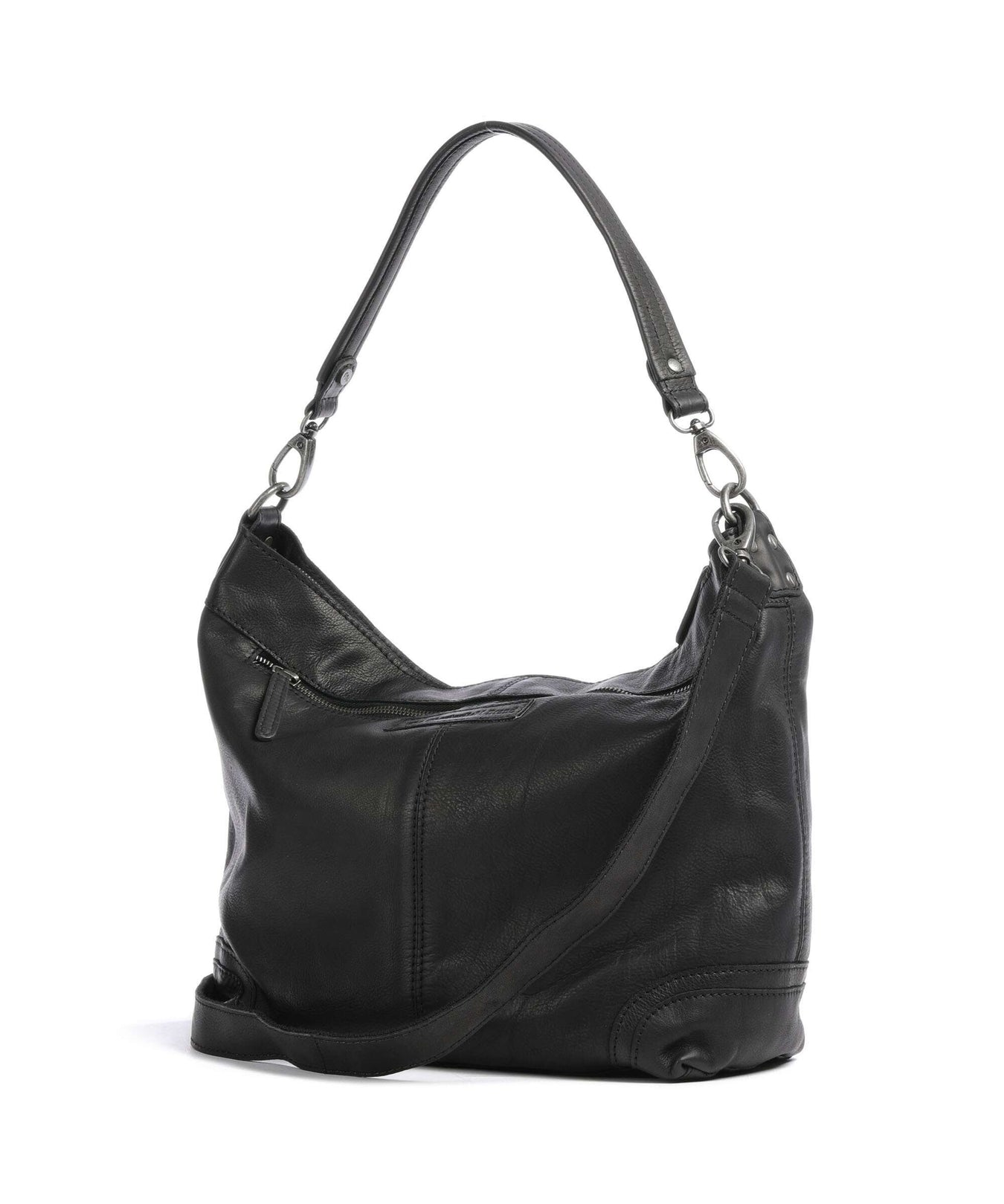 The Chesterfield Brand Washed Waxed Cow Bolivia Hobo bag black
