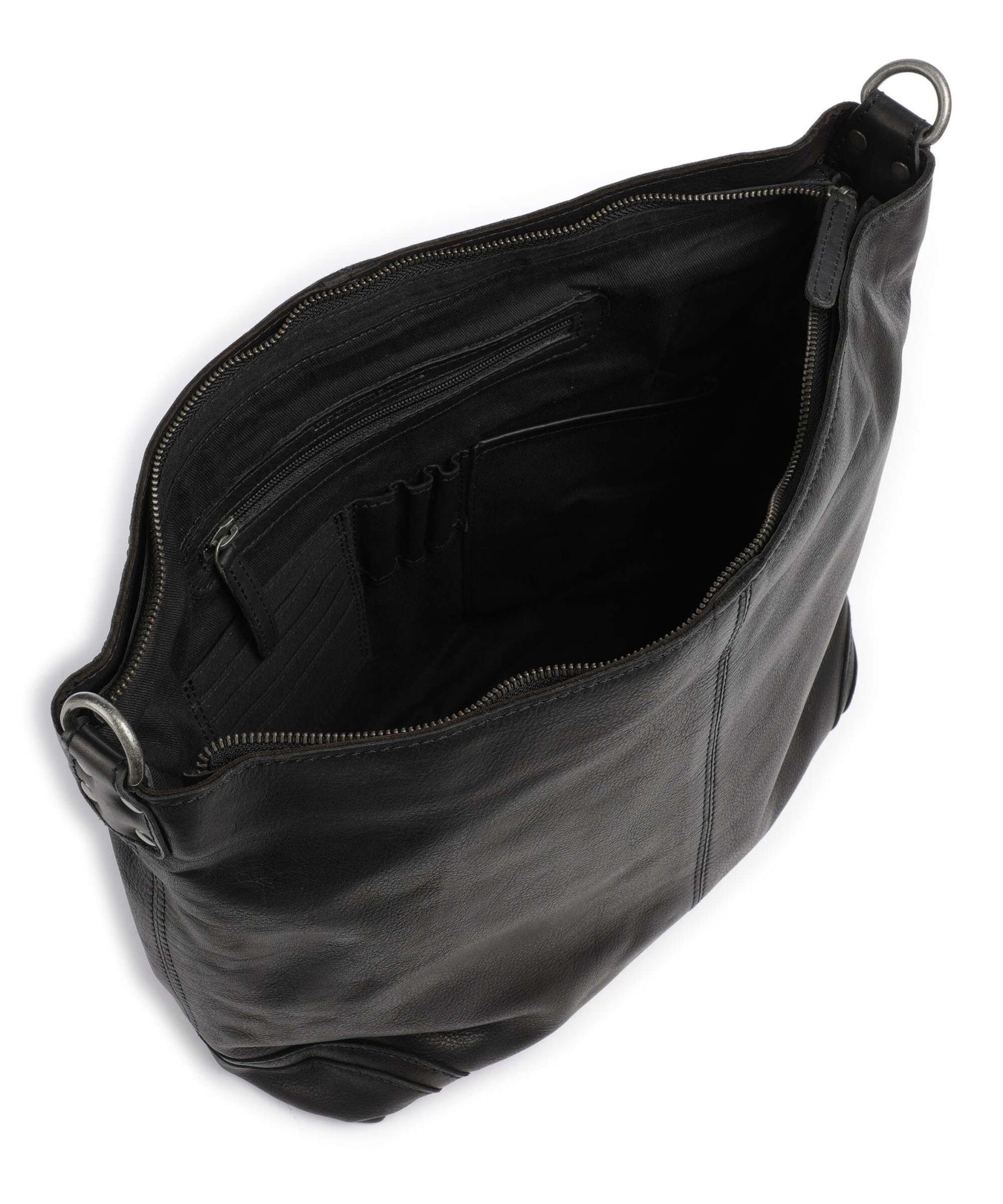 The Chesterfield Brand Washed Waxed Cow Bolivia Hobo bag black