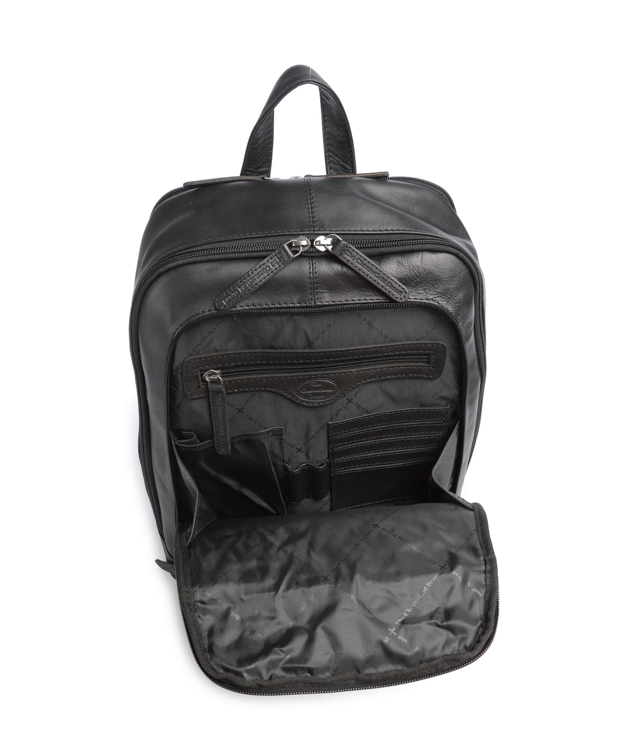 The Chesterfield Brand Cow Wax Pull Up Detroit Backpack black