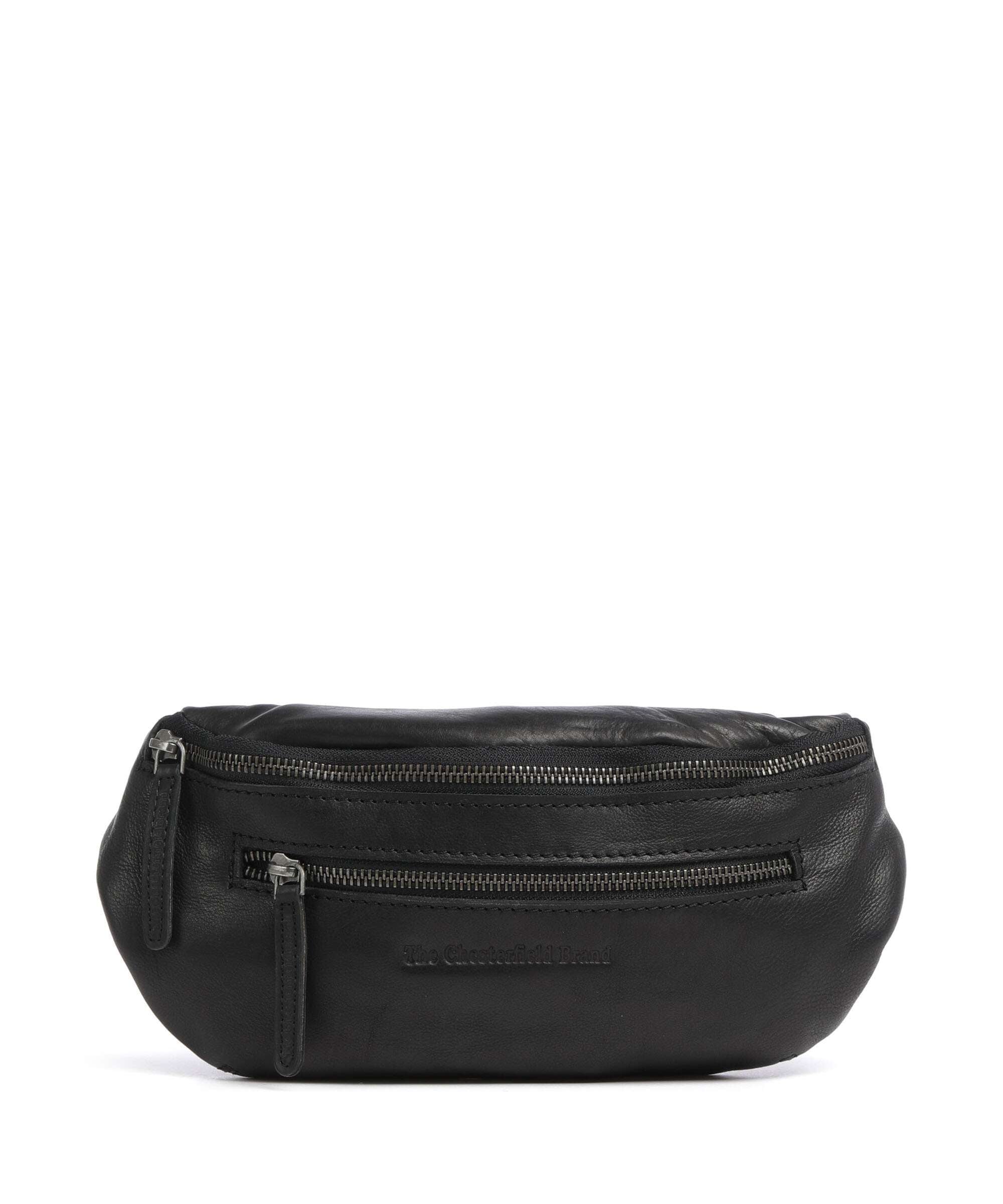 The Chesterfield Brand Washed Waxed Cow Severo Fanny pack black