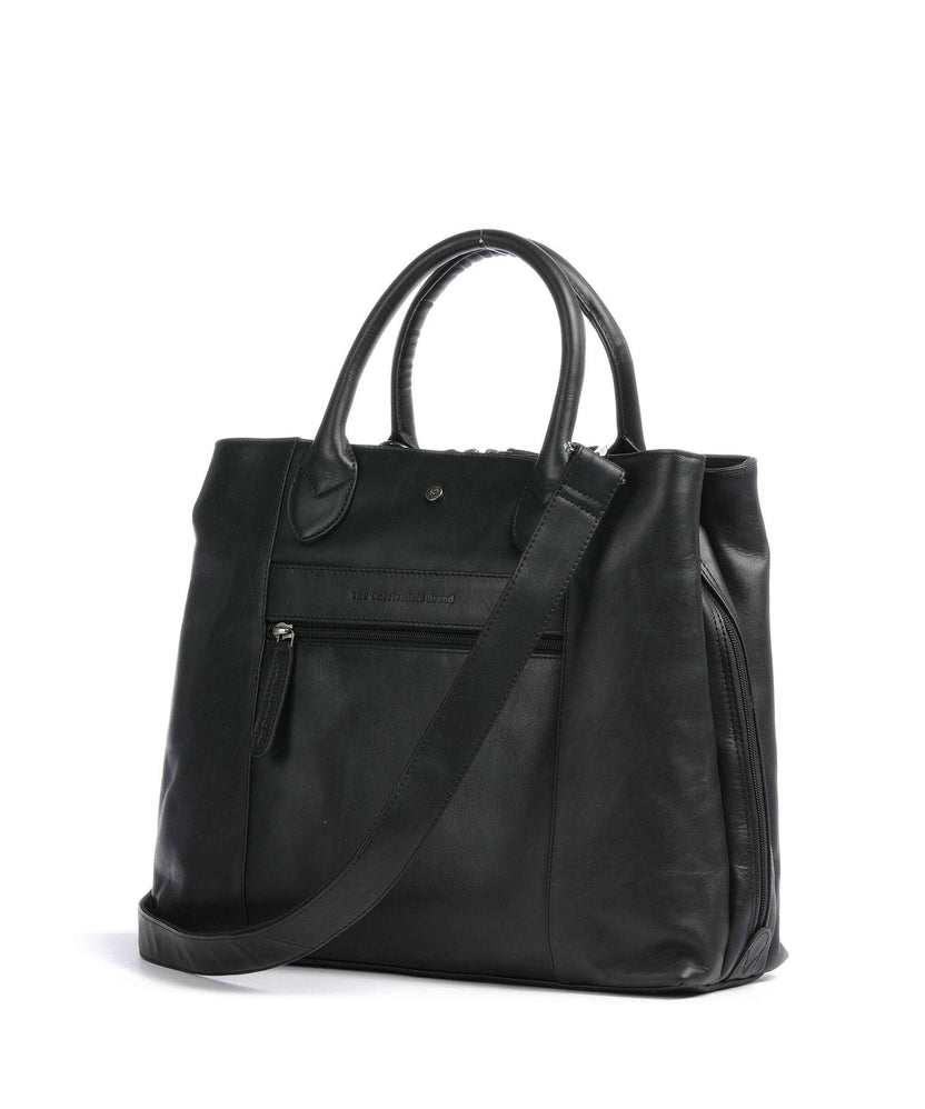 The Chesterfield Brand Cow Wax Pull Up Passau Handbag black
