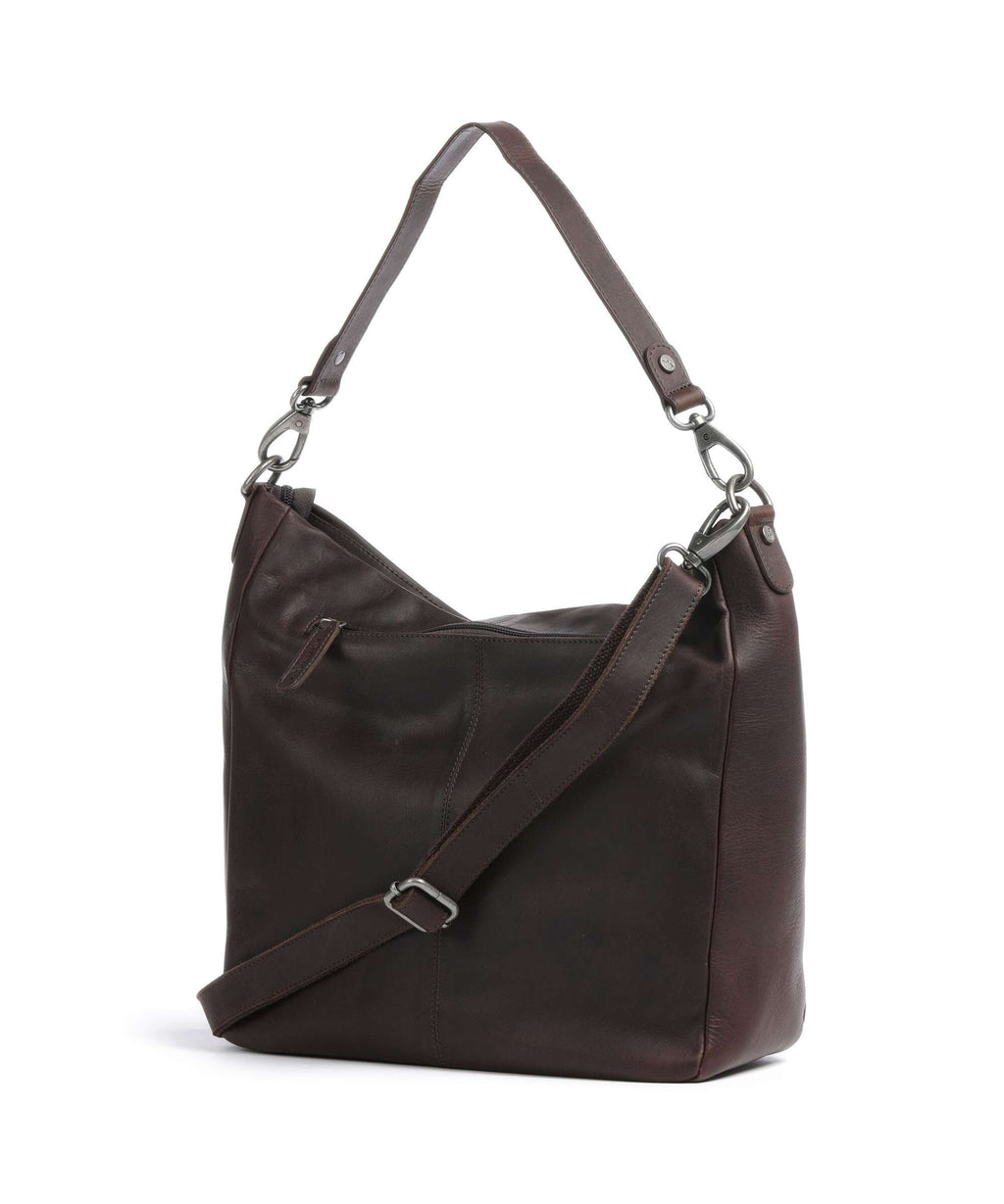 The Chesterfield Brand Cow Wax Pull Up Regina Hobo bag brown