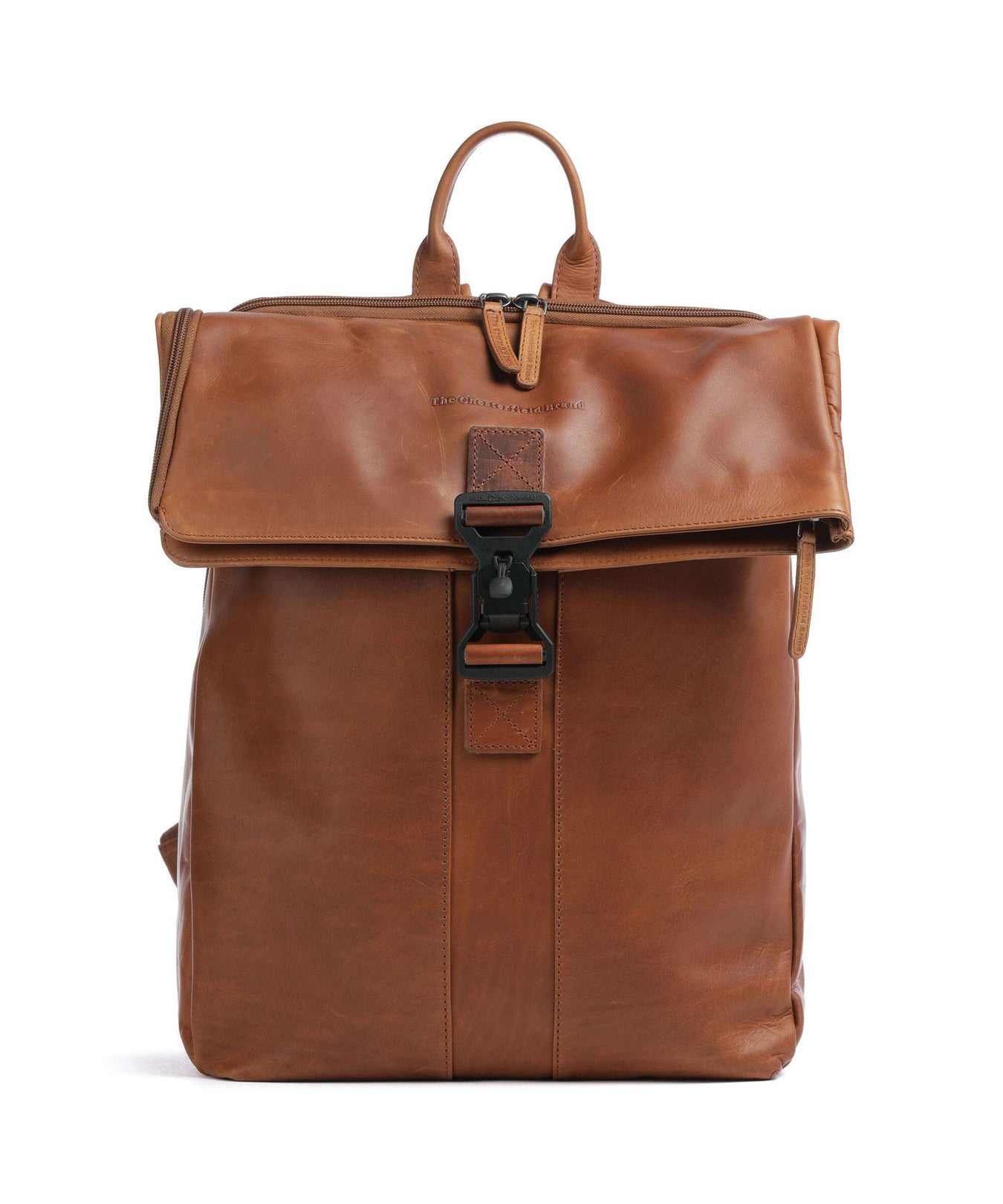 The Chesterfield Brand Cow Wax Pull Up Savona Backpack cognac