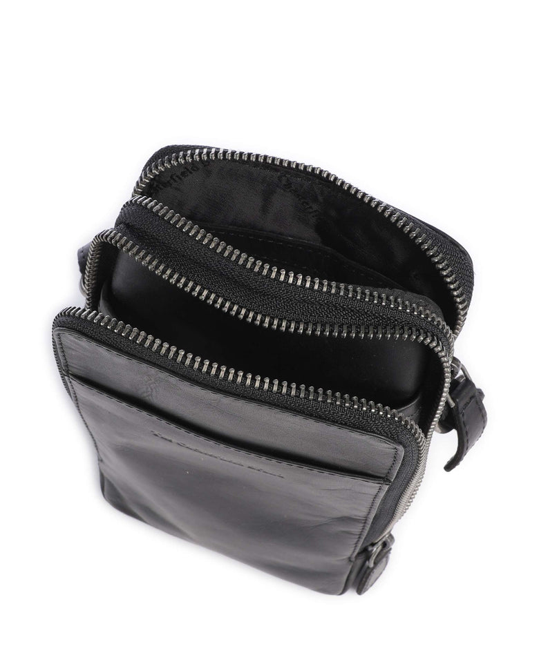 The Chesterfield Brand Cow Wax Pull Up Alesund Phone bag black