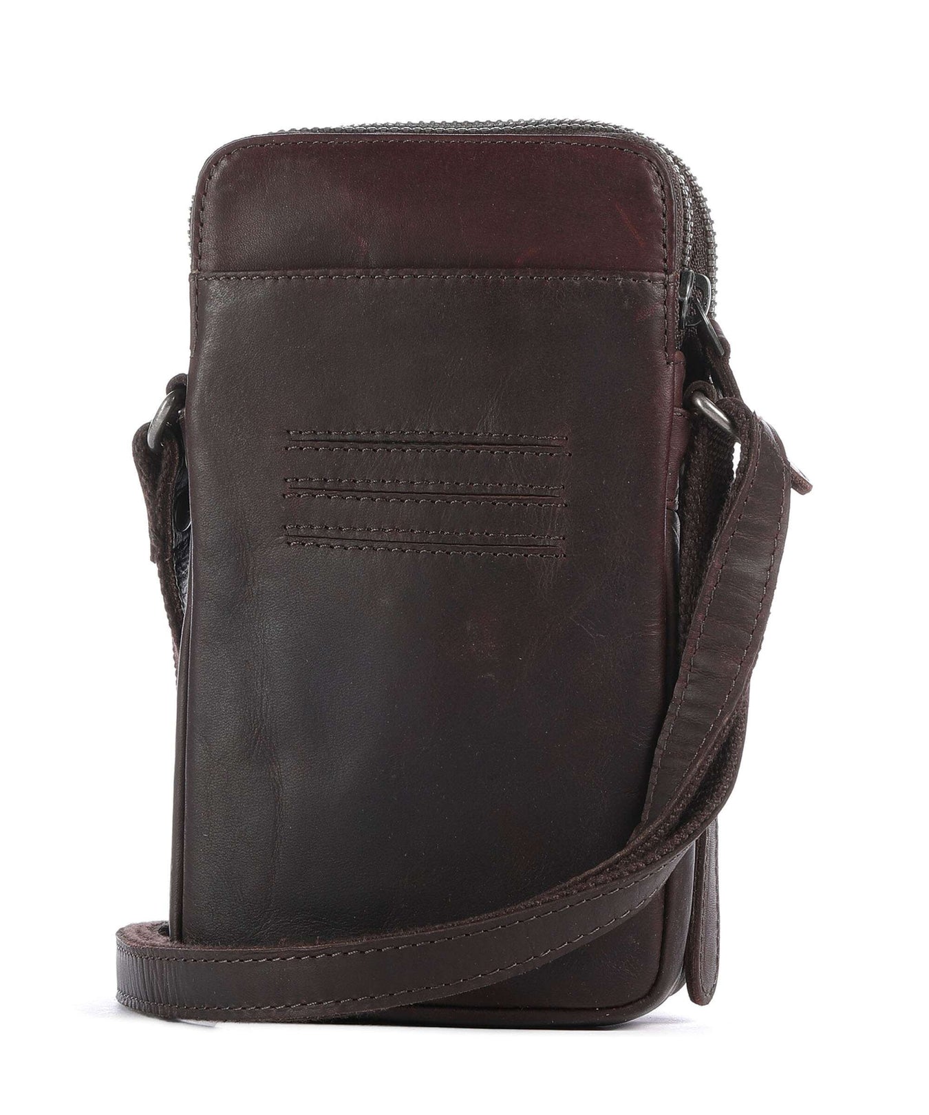 The Chesterfield Brand Cow Wax Pull Up Alesund Phone bag brown