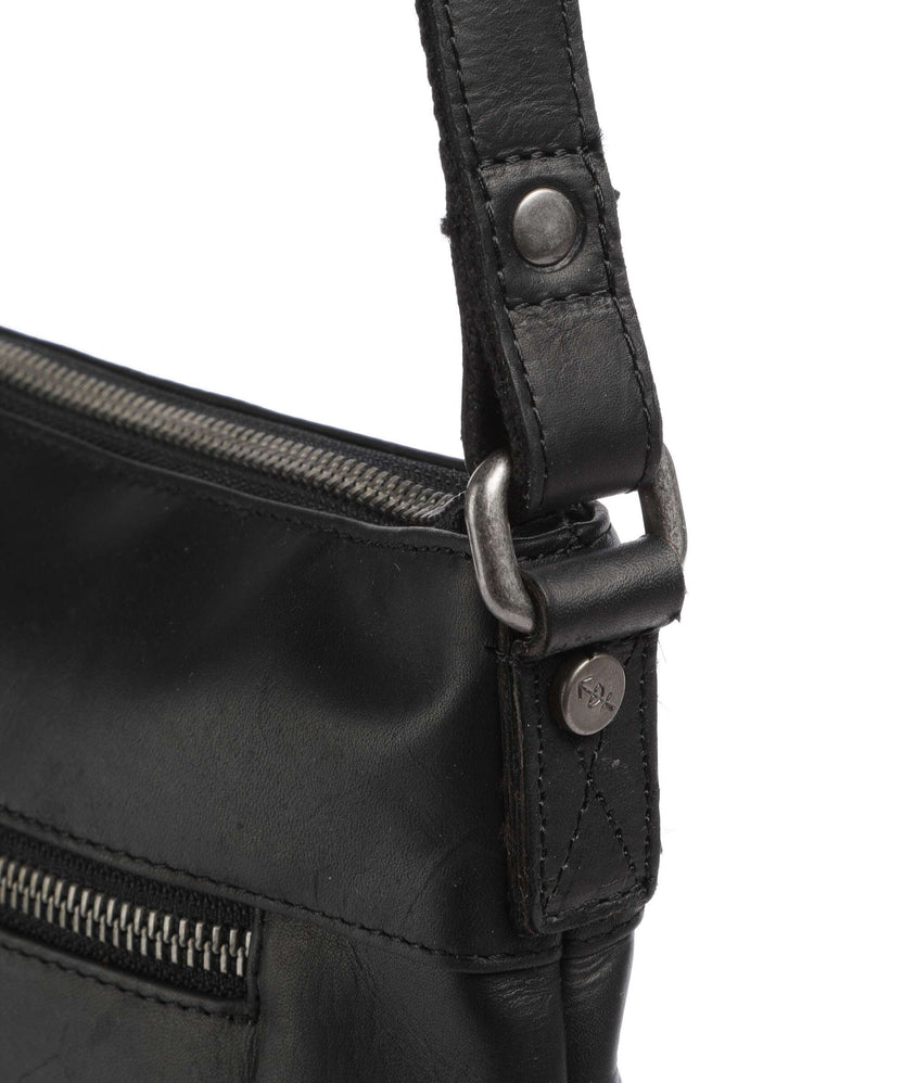 The Chesterfield Brand Cow Wax Pull Up Cartagena Crossbody bag black