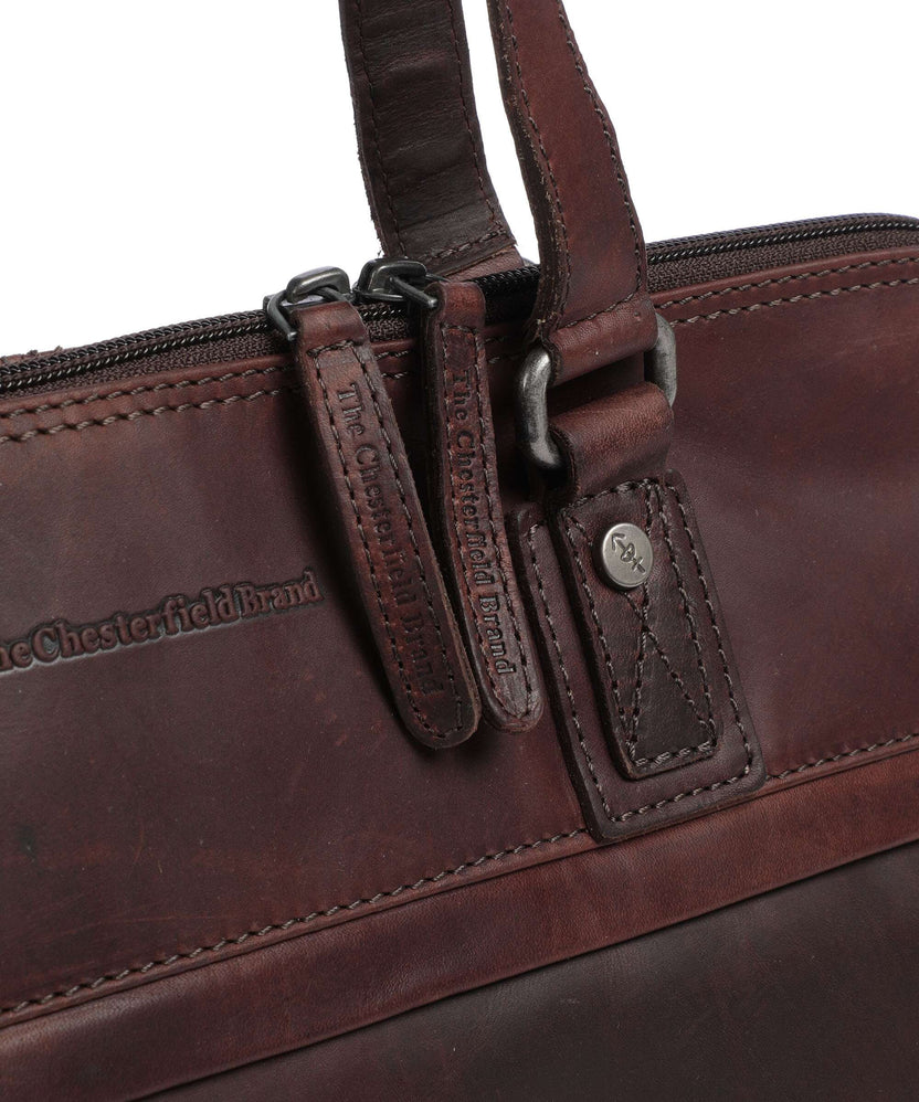 The Chesterfield Brand Cow Wax Pull Up Branson Shoulder bag brown