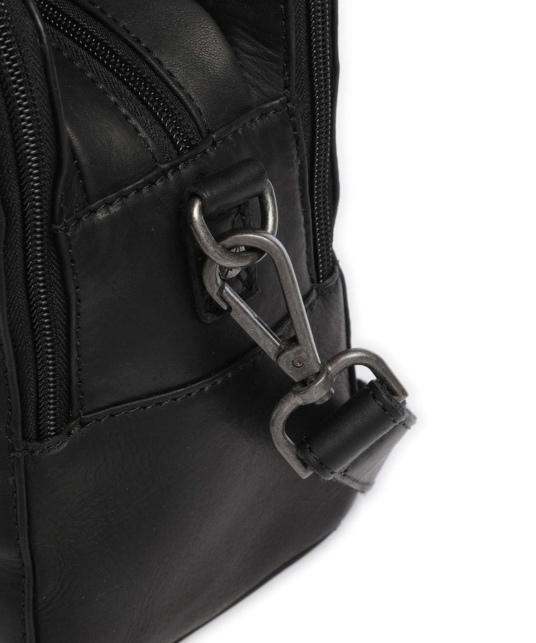 The Chesterfield Brand Cow Wax Pull Up Ezra Handbag black