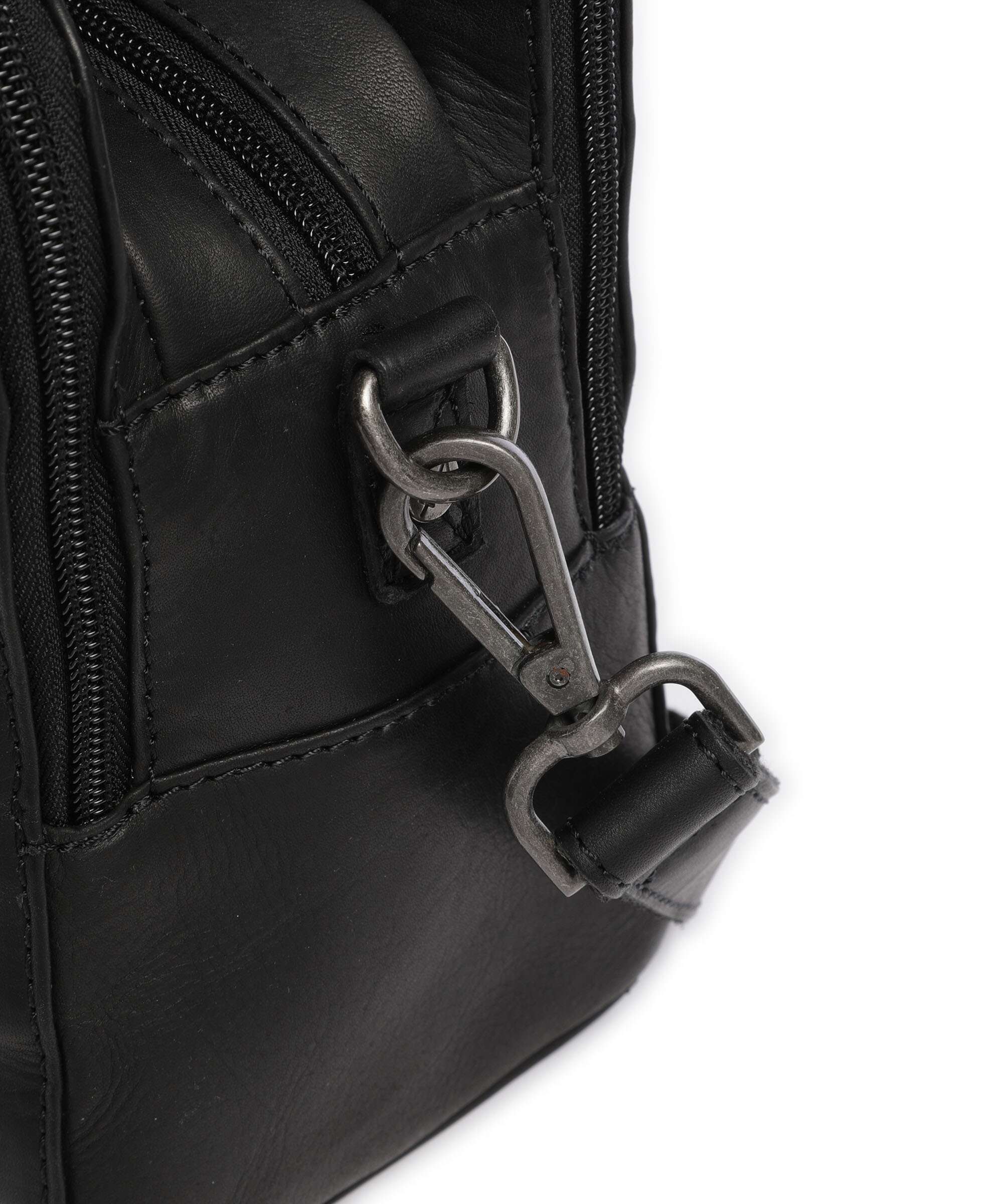 The Chesterfield Brand Cow Wax Pull Up Ezra Handbag black
