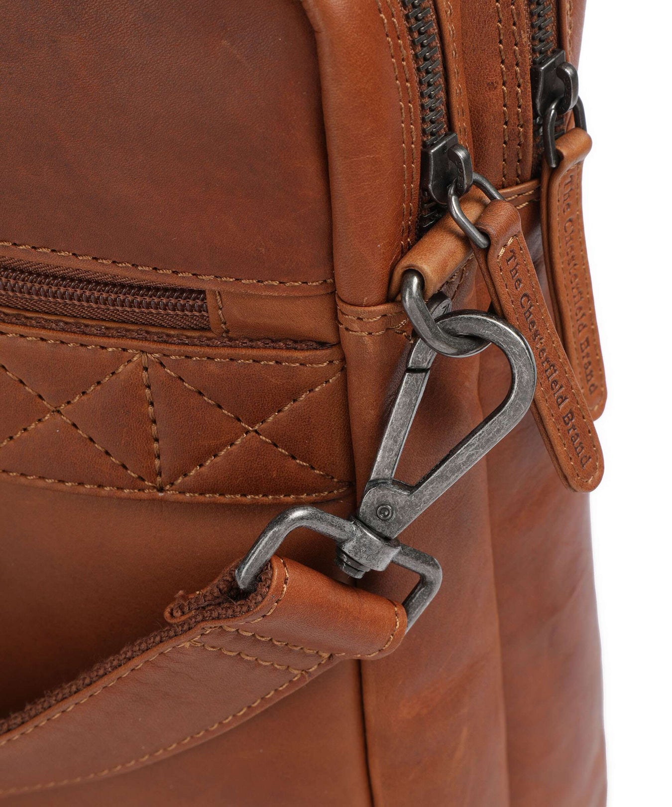 The Chesterfield Brand Cow Wax Pull Up Fabian Briefcase cognac
