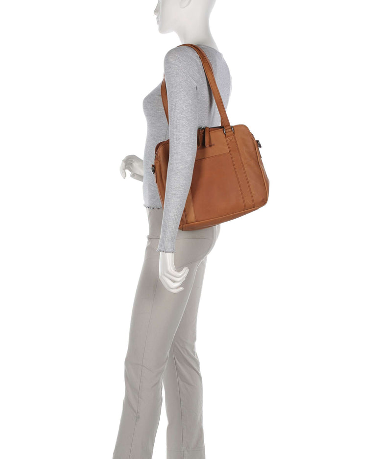 The Chesterfield Brand Cow Wax Pull Up Porlezza Shoulder bag cognac