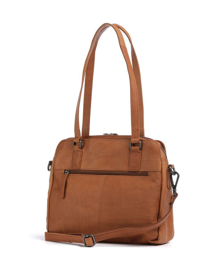 The Chesterfield Brand Cow Wax Pull Up Porlezza Shoulder bag cognac