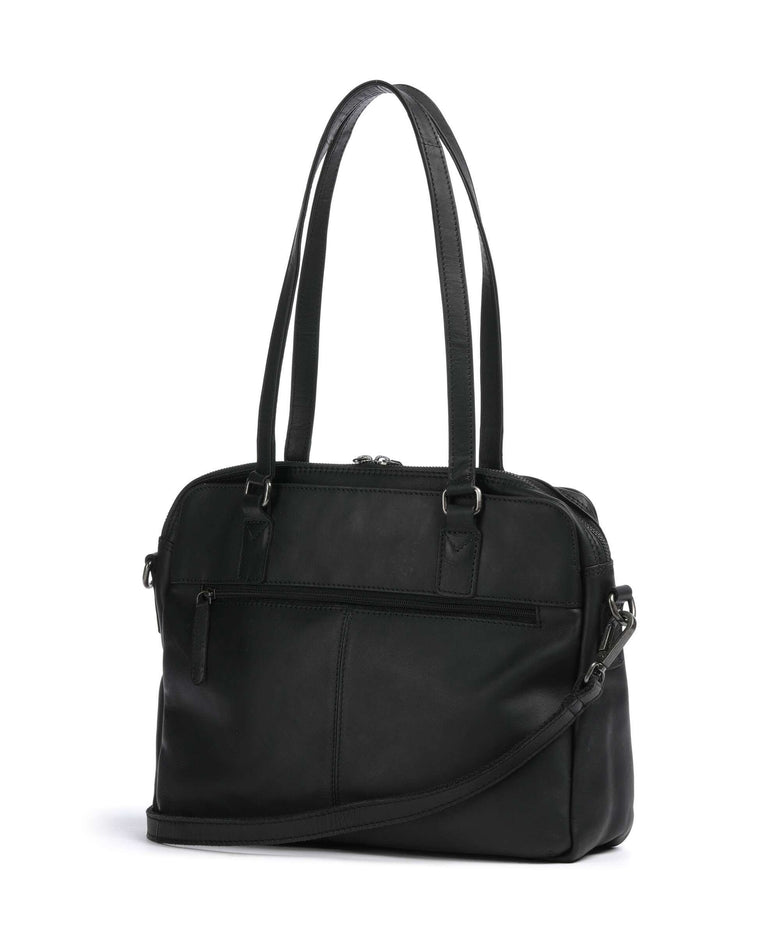 The Chesterfield Brand Cow Wax Pull Up Pretoria Shoulder bag black