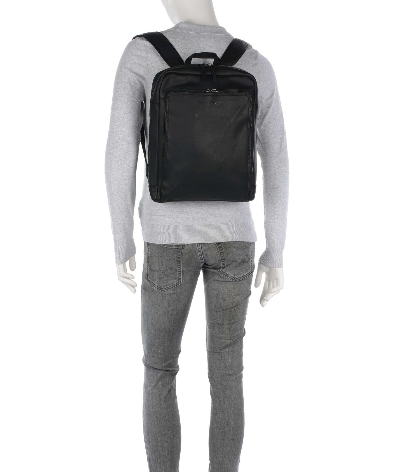 The Chesterfield Brand Cow Wax Pull Up Jasper Backpack black