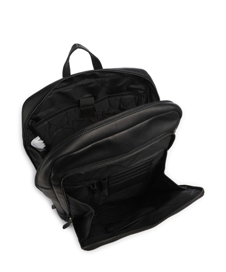 The Chesterfield Brand Cow Wax Pull Up Jasper Backpack black