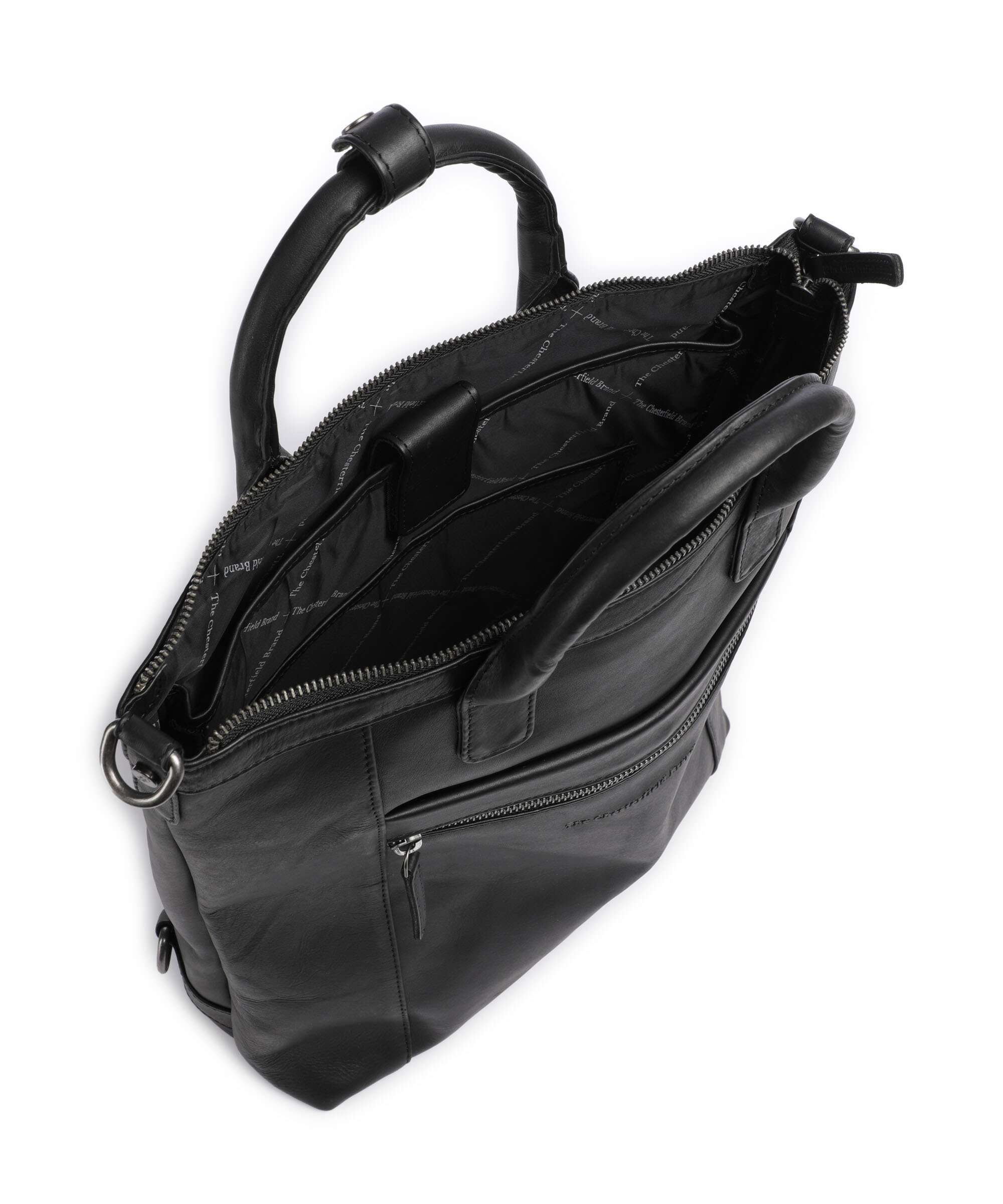 The Chesterfield Brand Wax Pull Up Cow Luisa Backpack bag black